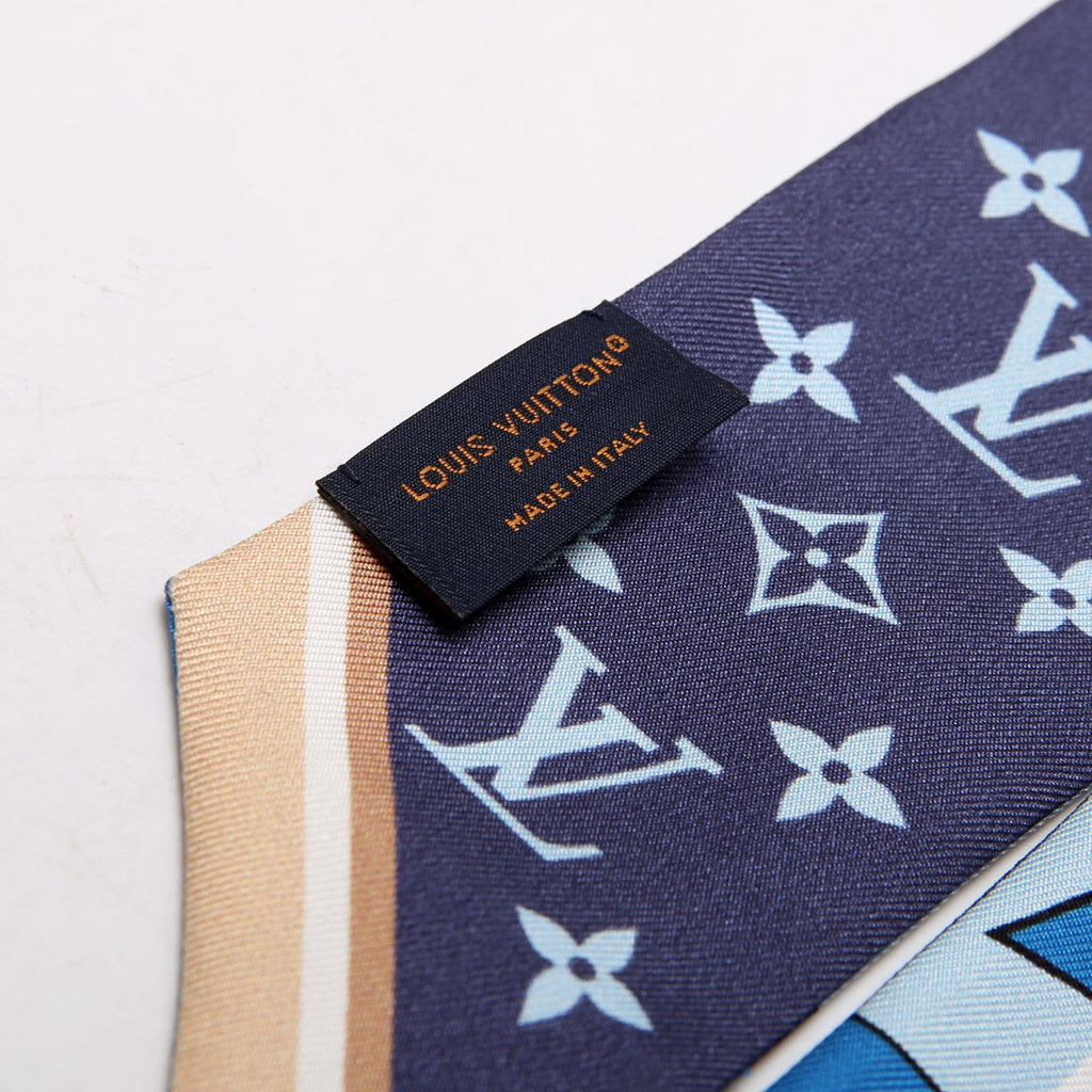 Bow BB Bandeau Silk Scarf Blue