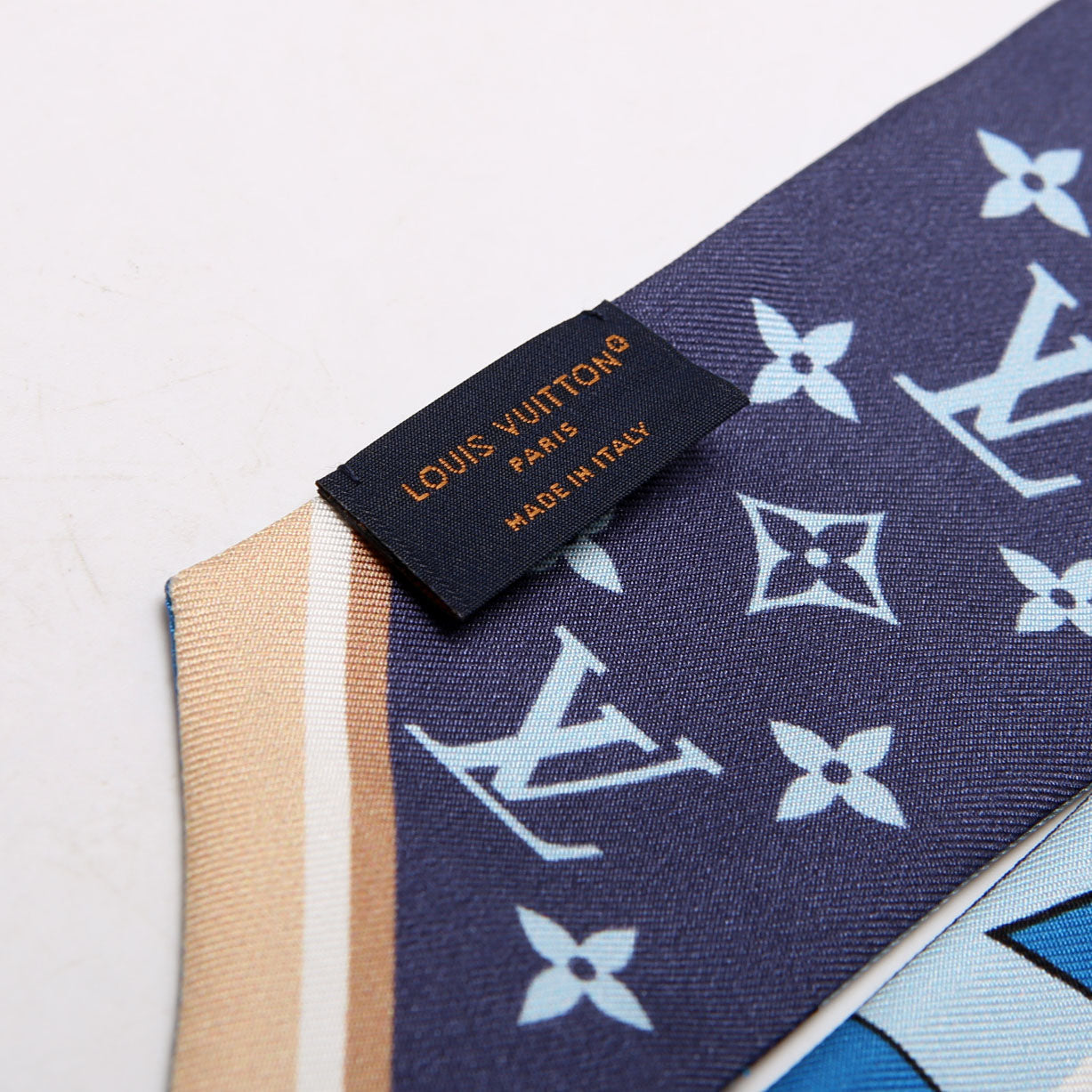 Bow BB Bandeau Silk Scarf Blue