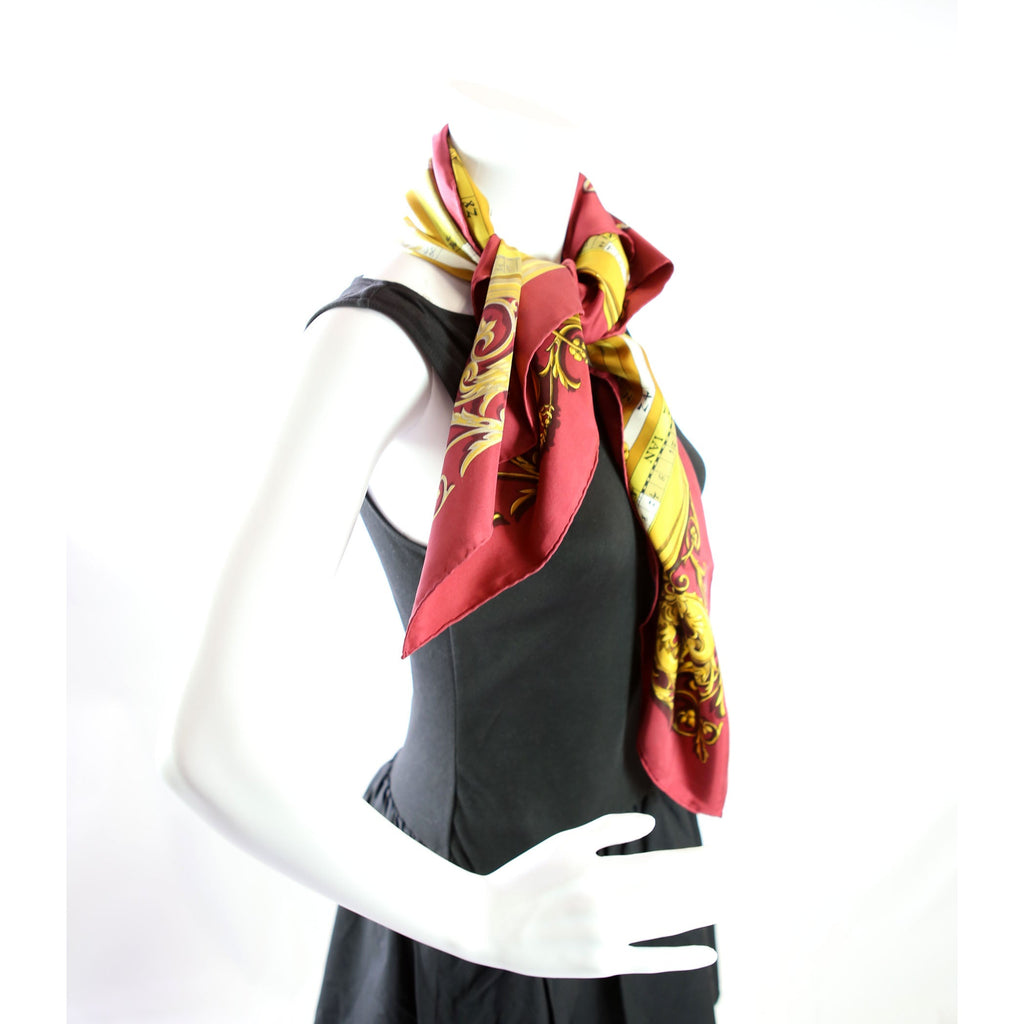 Astrologie 90CM Silk Scarf Red/Gold