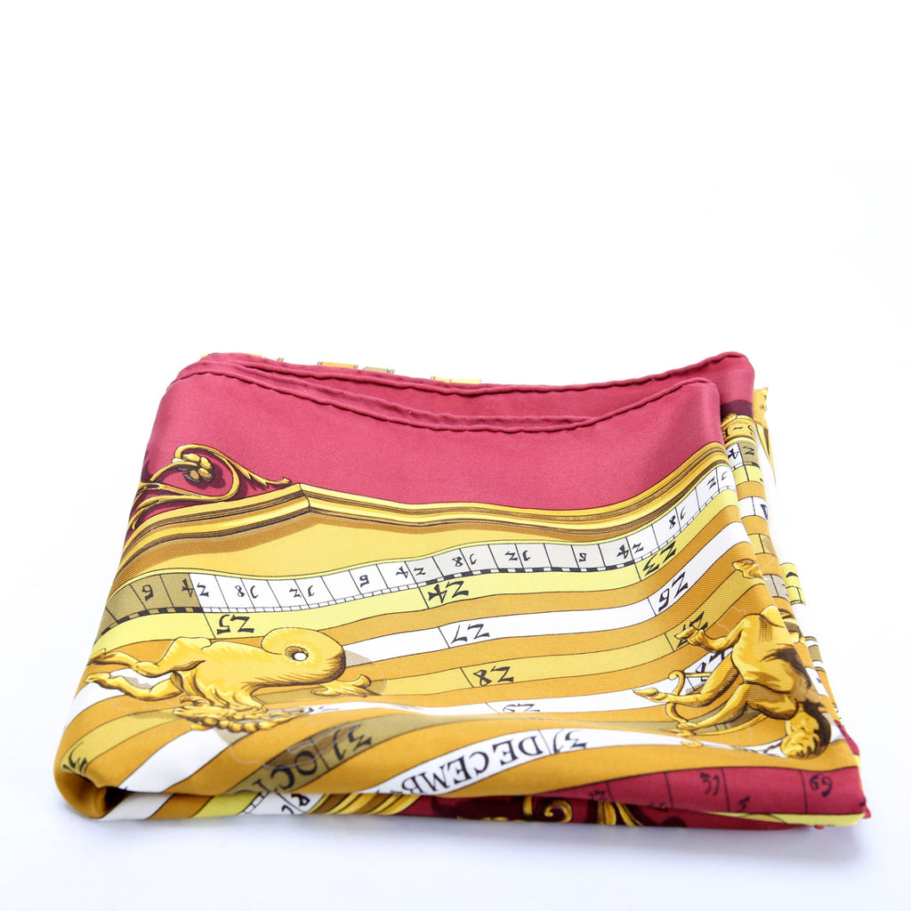 Astrologie 90CM Silk Scarf Red/Gold