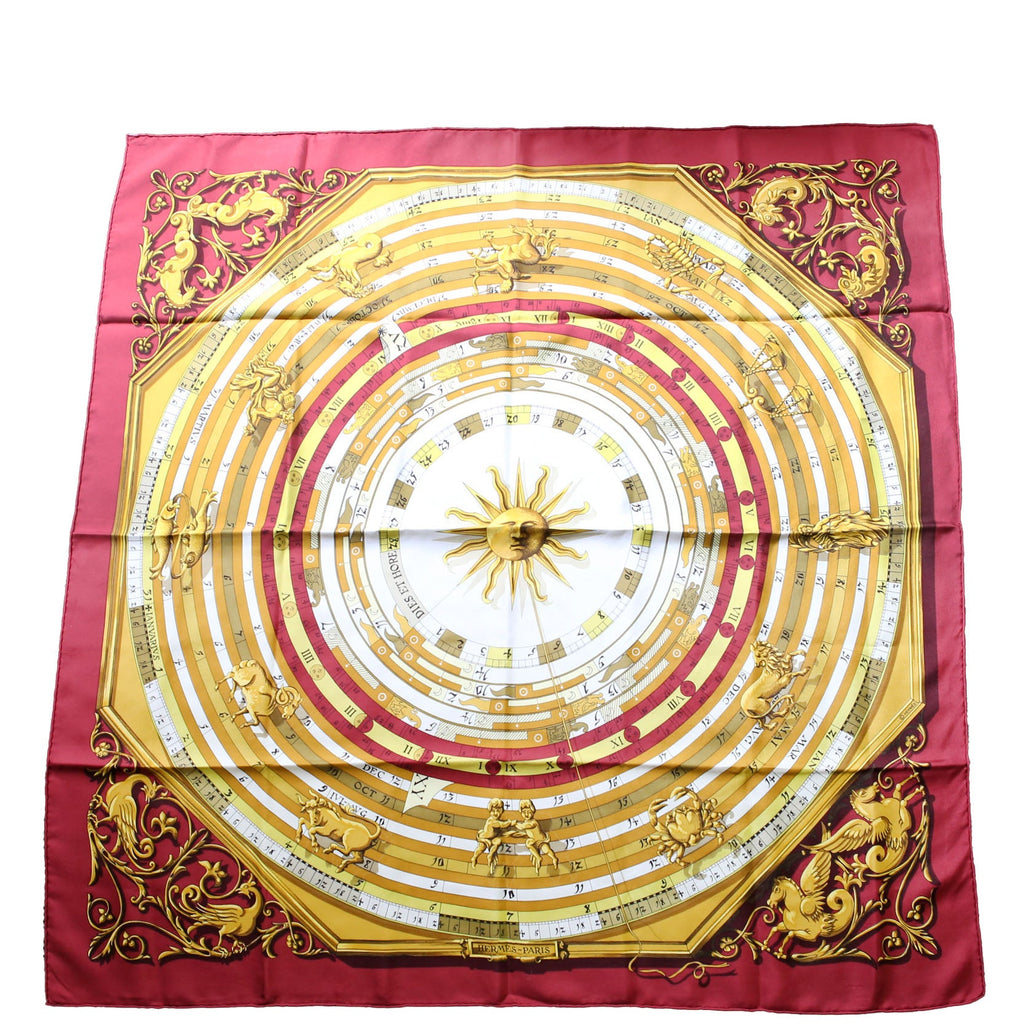 Astrologie 90CM Silk Scarf Red/Gold