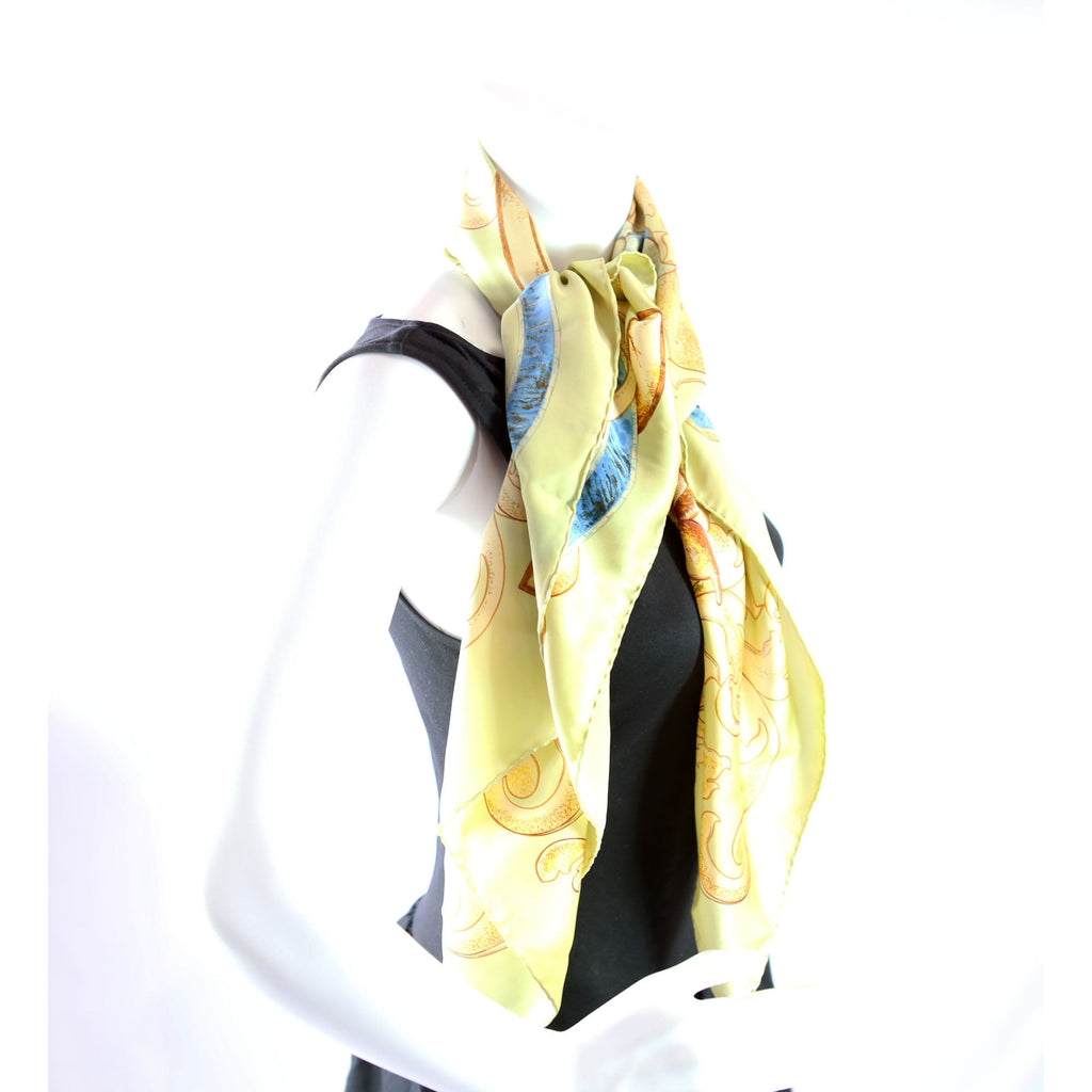 CC Floral 90CM Silk Scarf Green/Multicolor