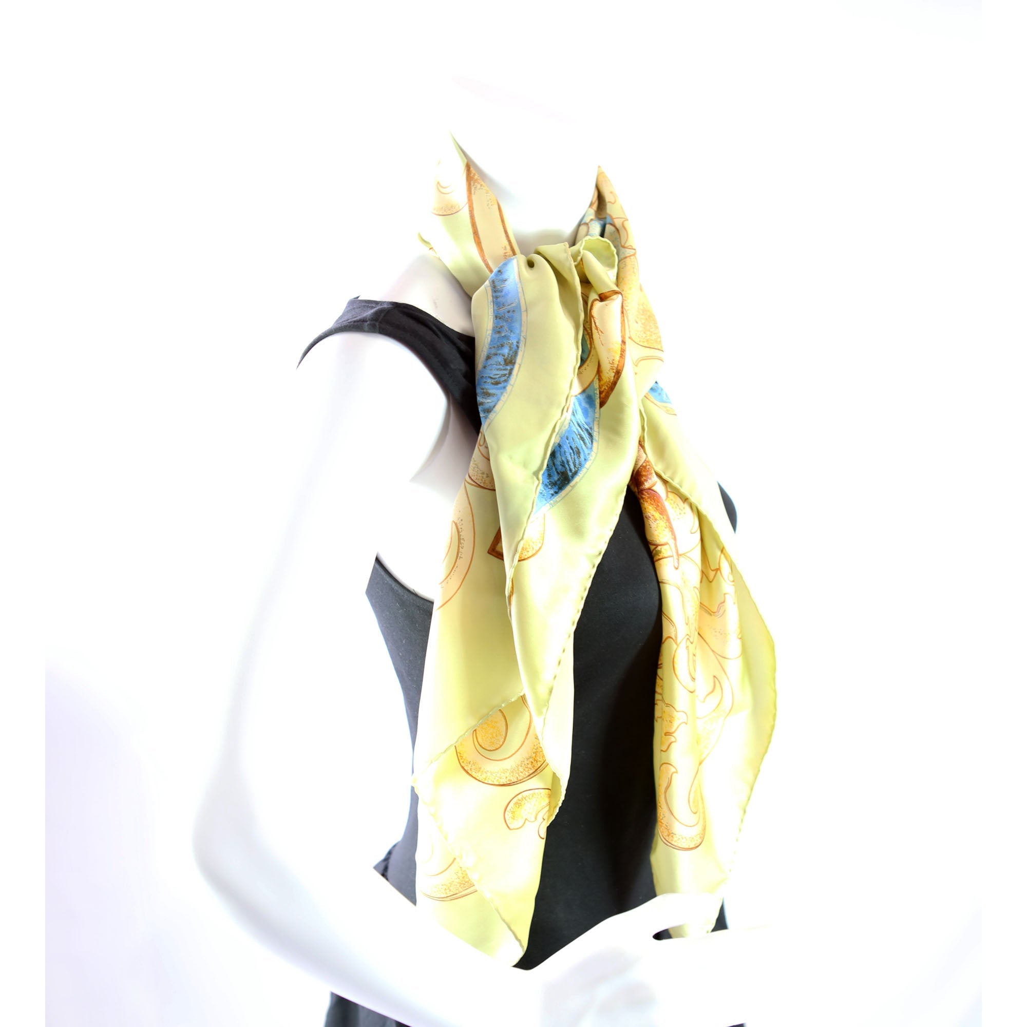 CC Floral 90CM Silk Scarf Green/Multicolor
