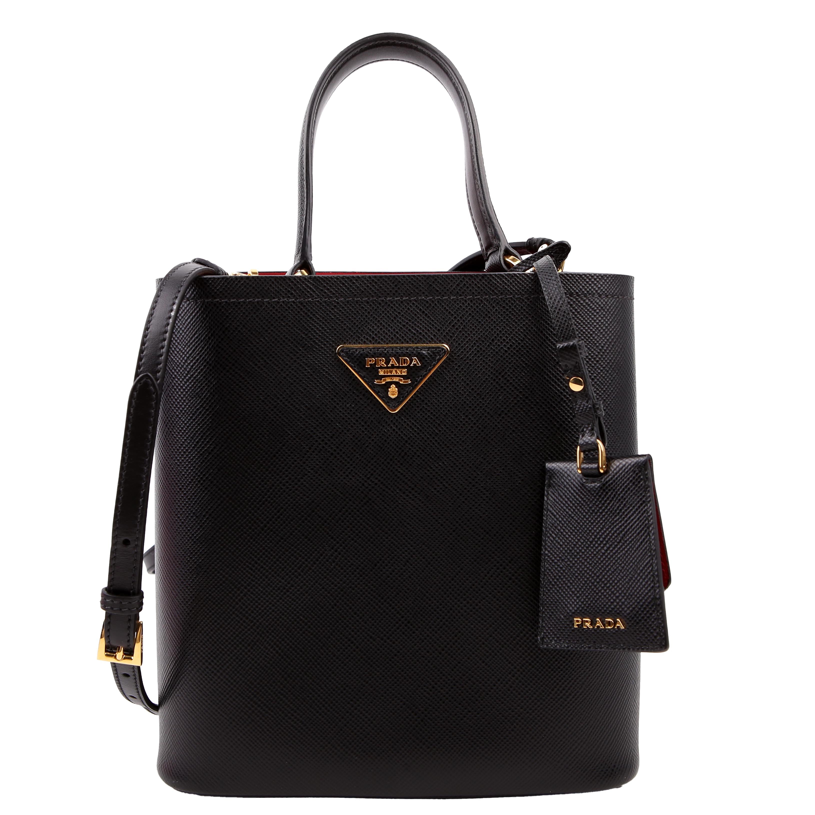 Saffiano Cuir Medium Panier Bag Black