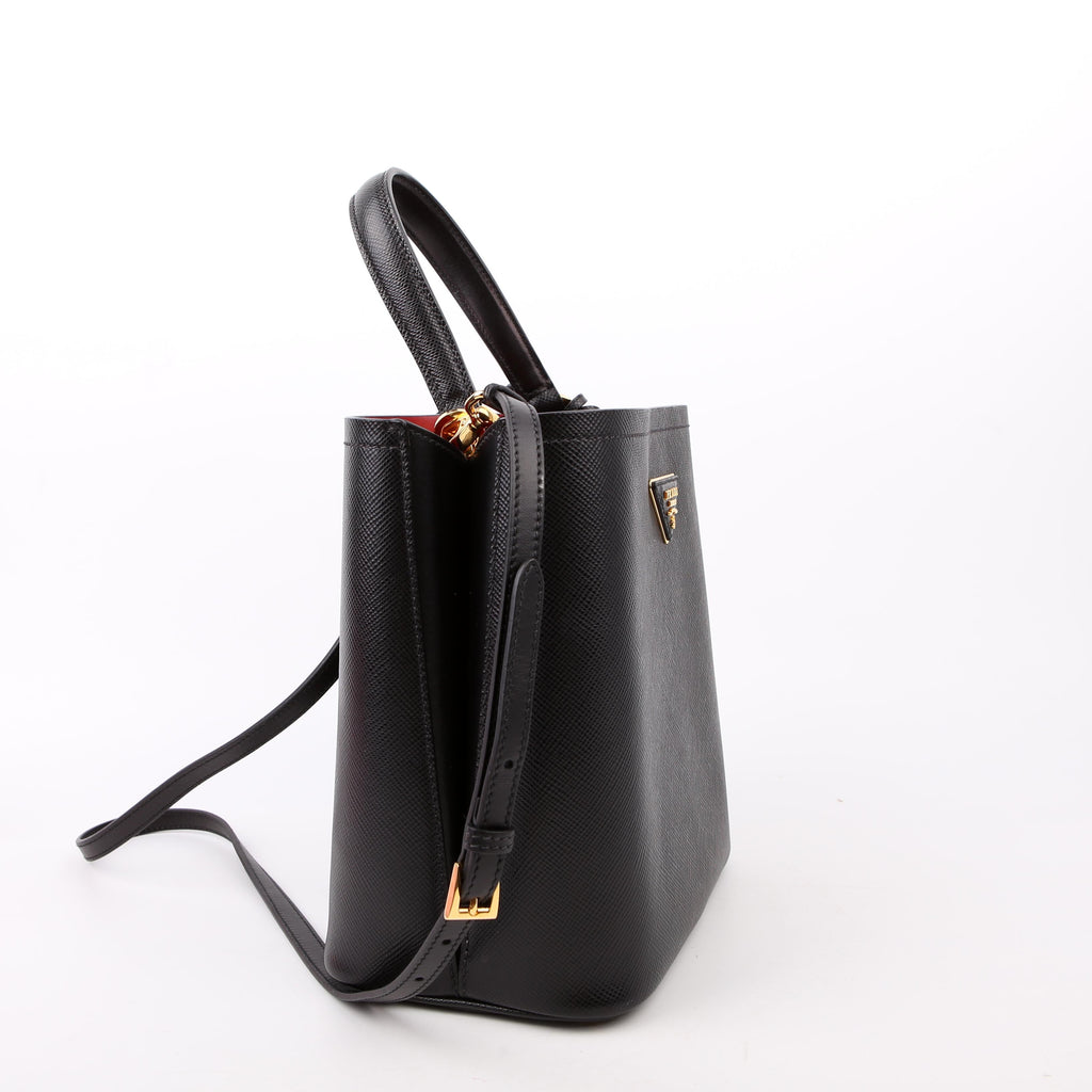 Saffiano Cuir Medium Panier Bag Black