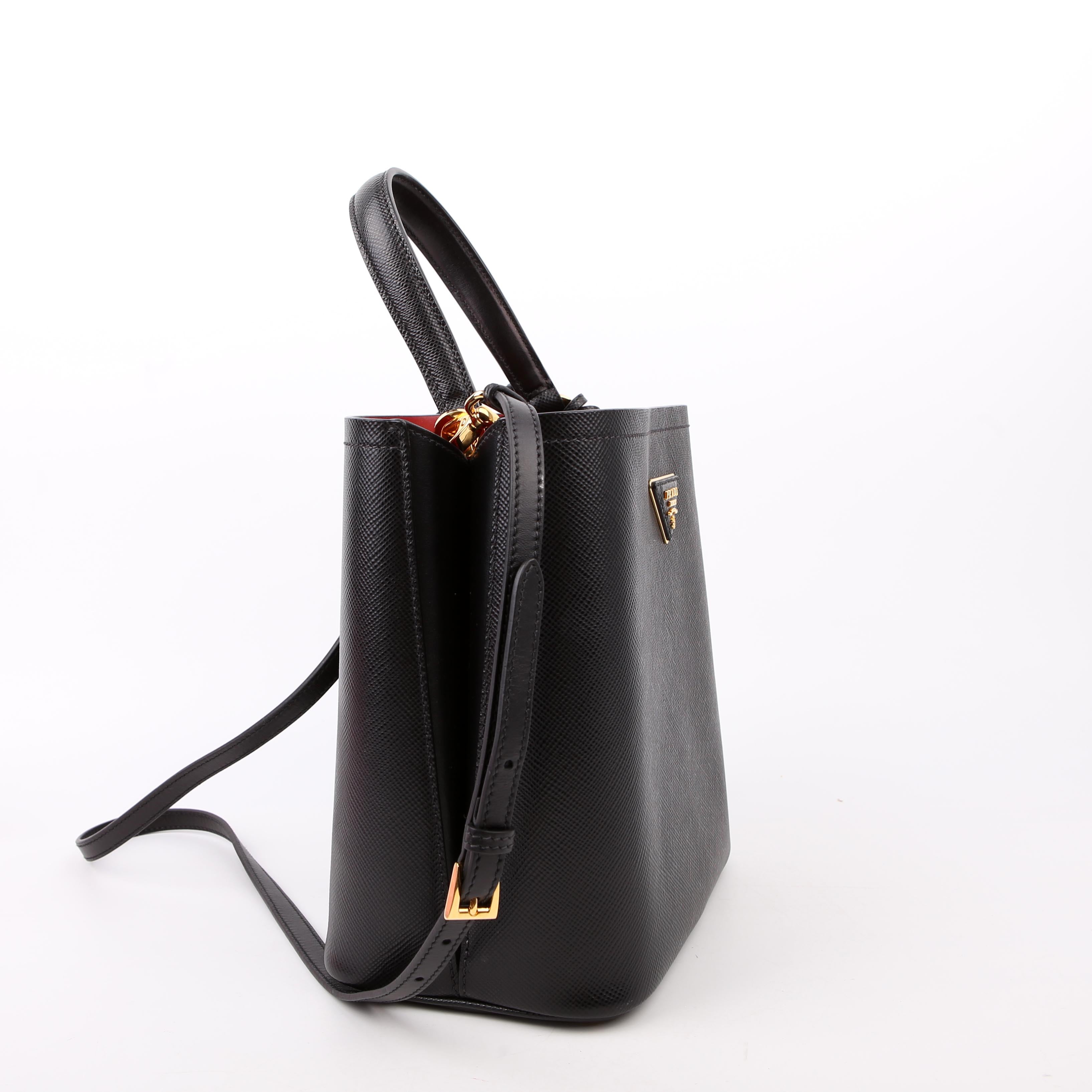 Saffiano Cuir Medium Panier Bag Black