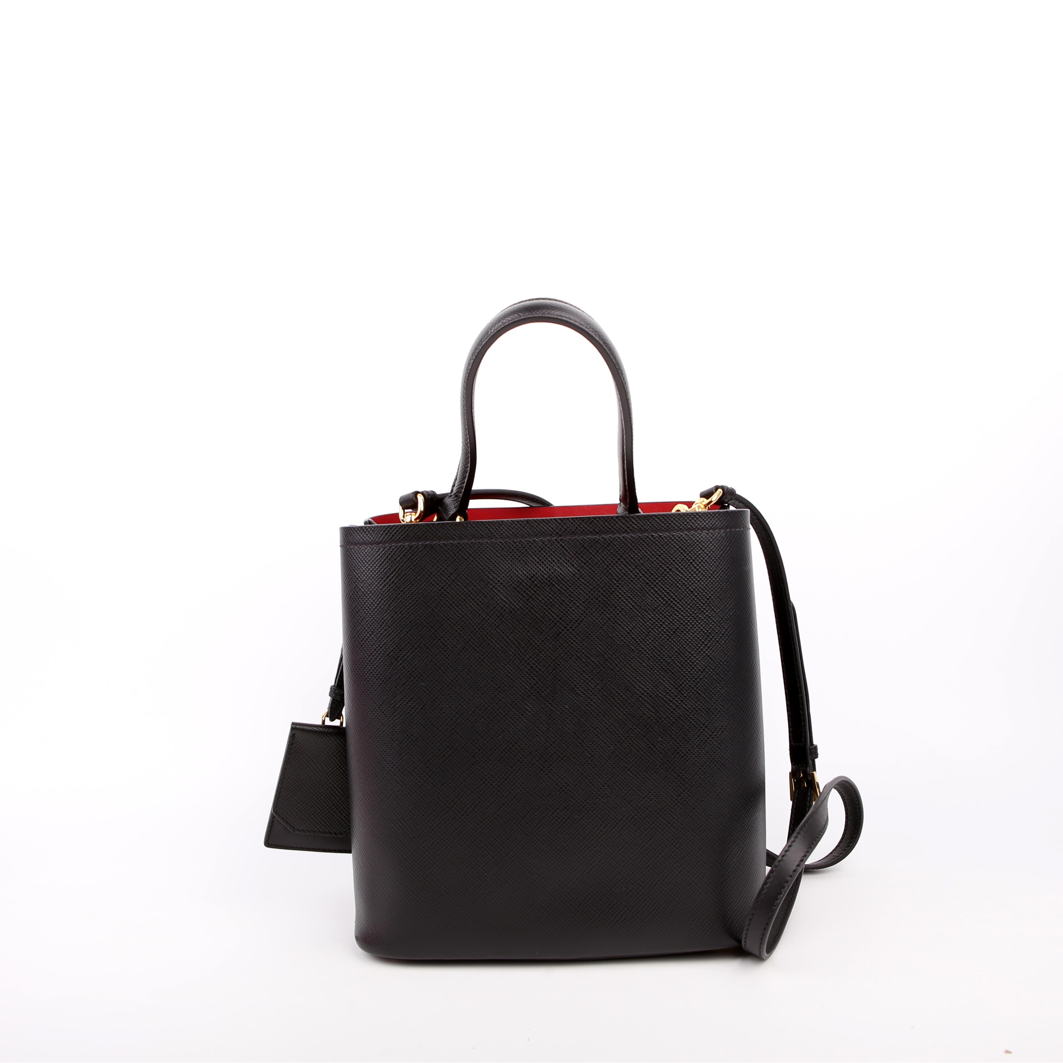 Saffiano Cuir Medium Panier Bag Black