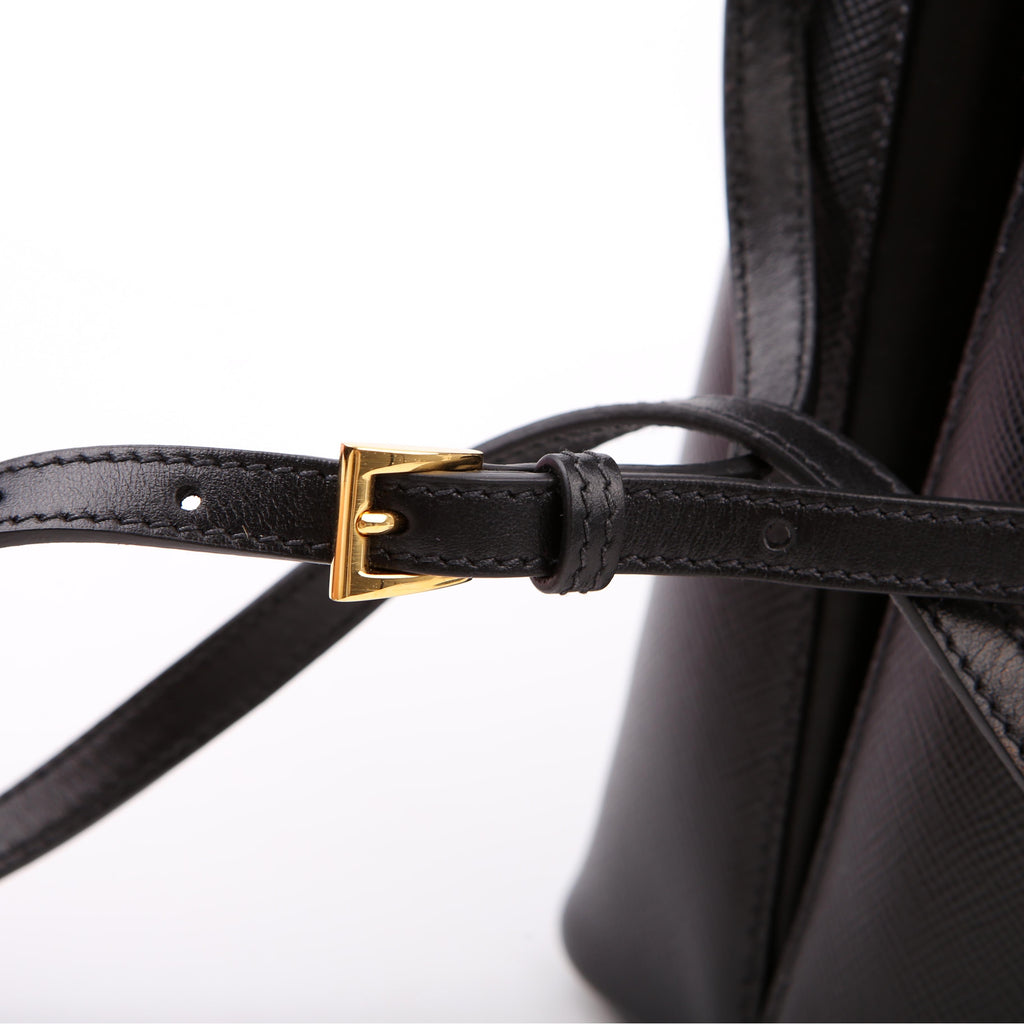 Saffiano Cuir Medium Panier Bag Black