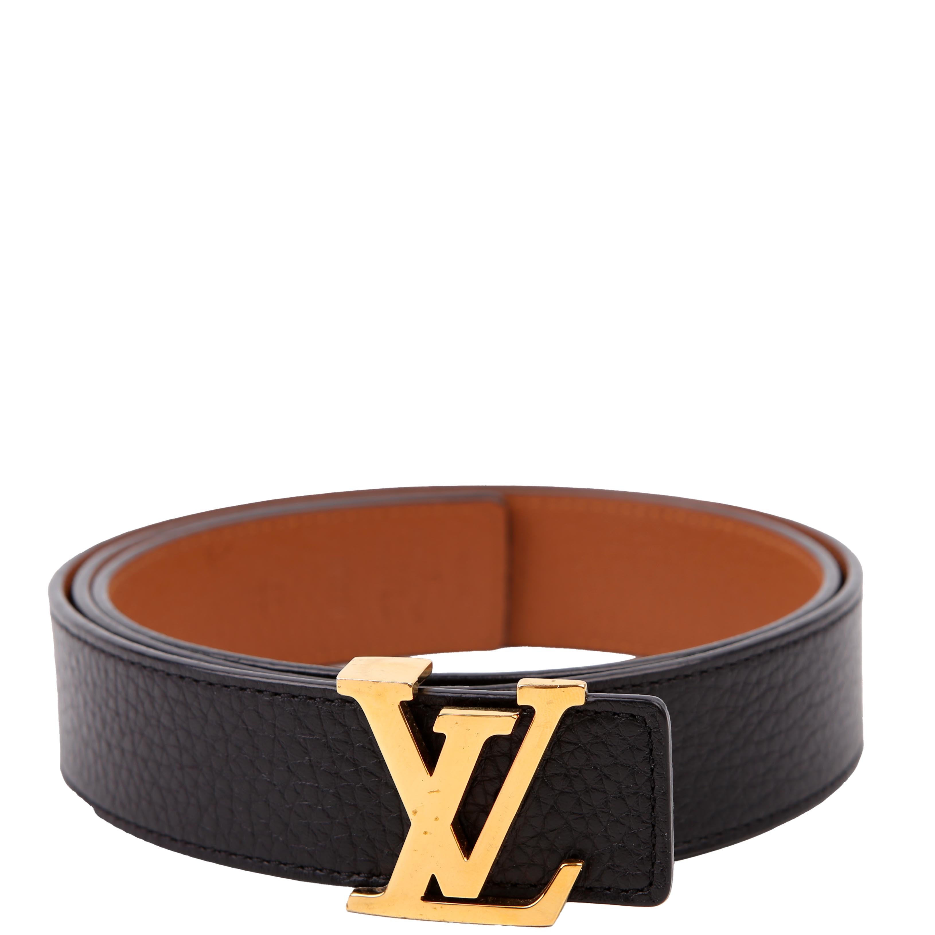 LV Initiales Reversible Leather Belt Size 85/34 Black/Brown