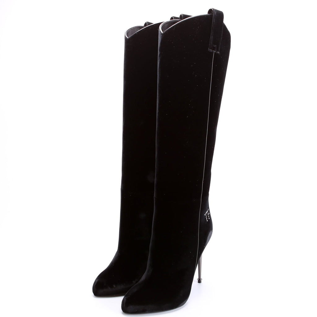Velvet Western Mid Calf Boots