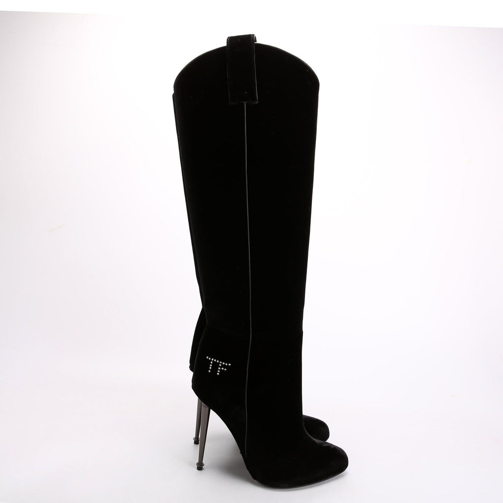 Velvet Western Mid Calf Boots