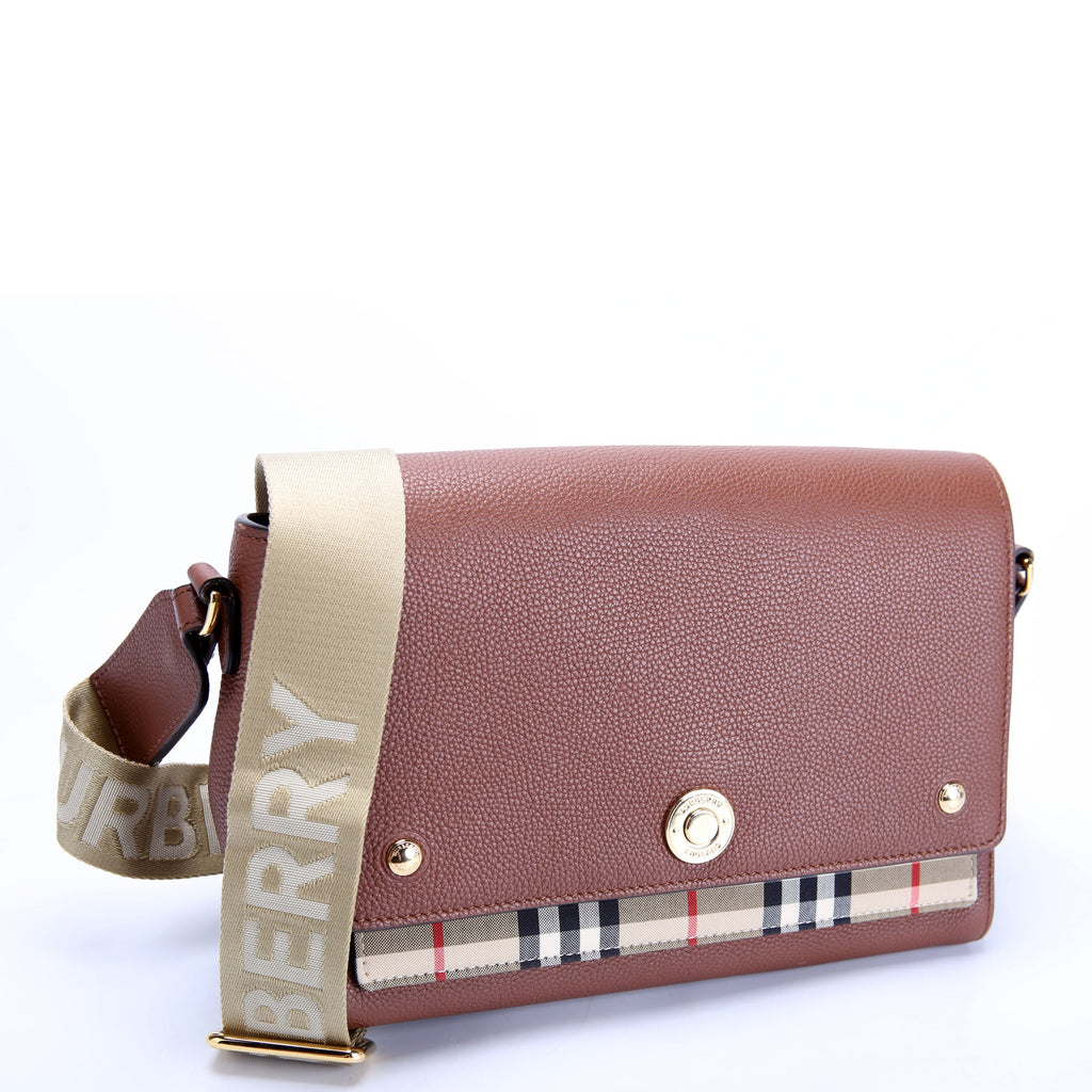 Note Crossbody Vintage Check Medium Brown
