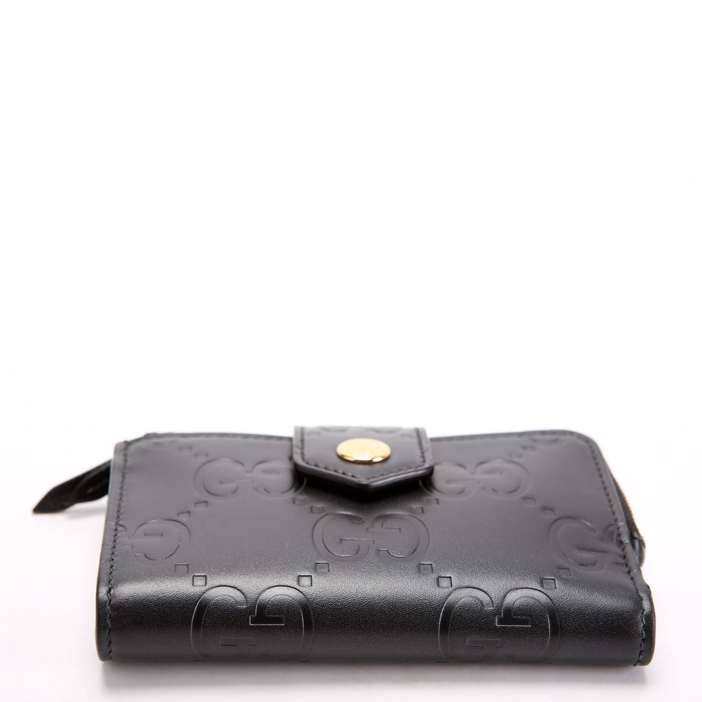 Gucci 790131 Jumbo GG Leather Medium Bifold Wallet Black