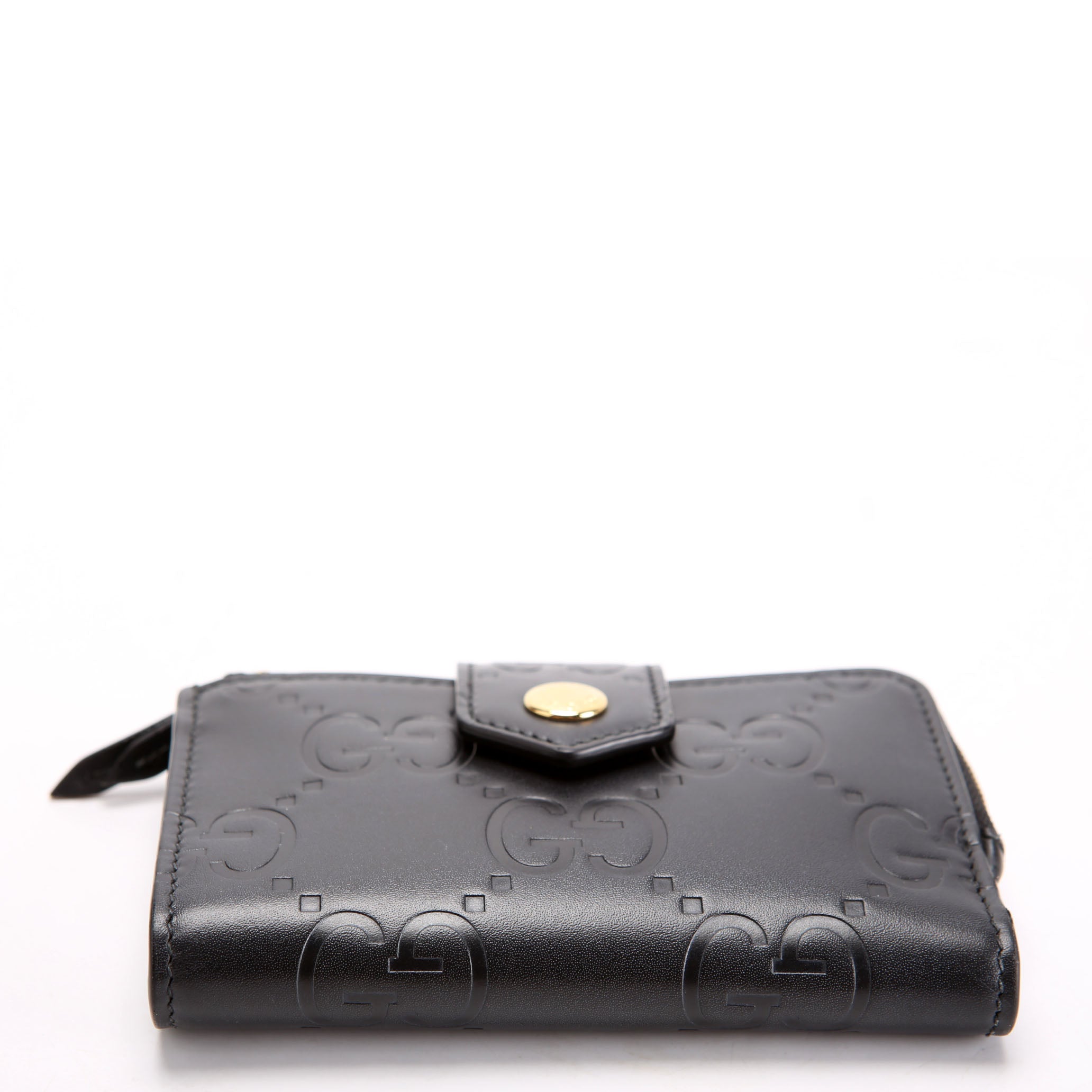 Gucci 790131 Jumbo GG Leather Medium Bifold Wallet Black