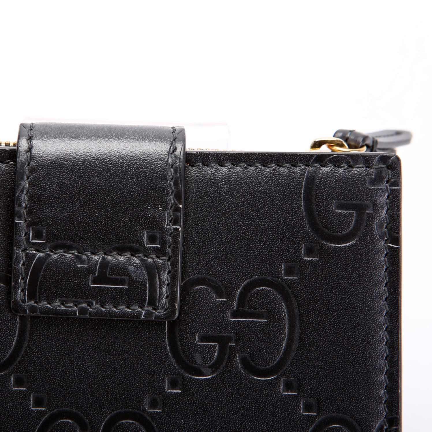 Gucci 790131 Jumbo GG Leather Medium Bifold Wallet Black