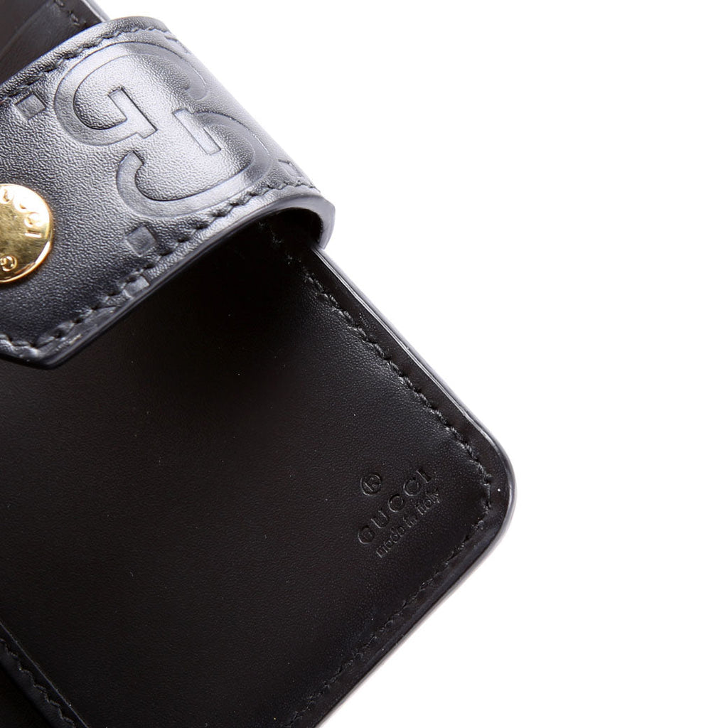 Gucci 790131 Jumbo GG Leather Medium Bifold Wallet Black