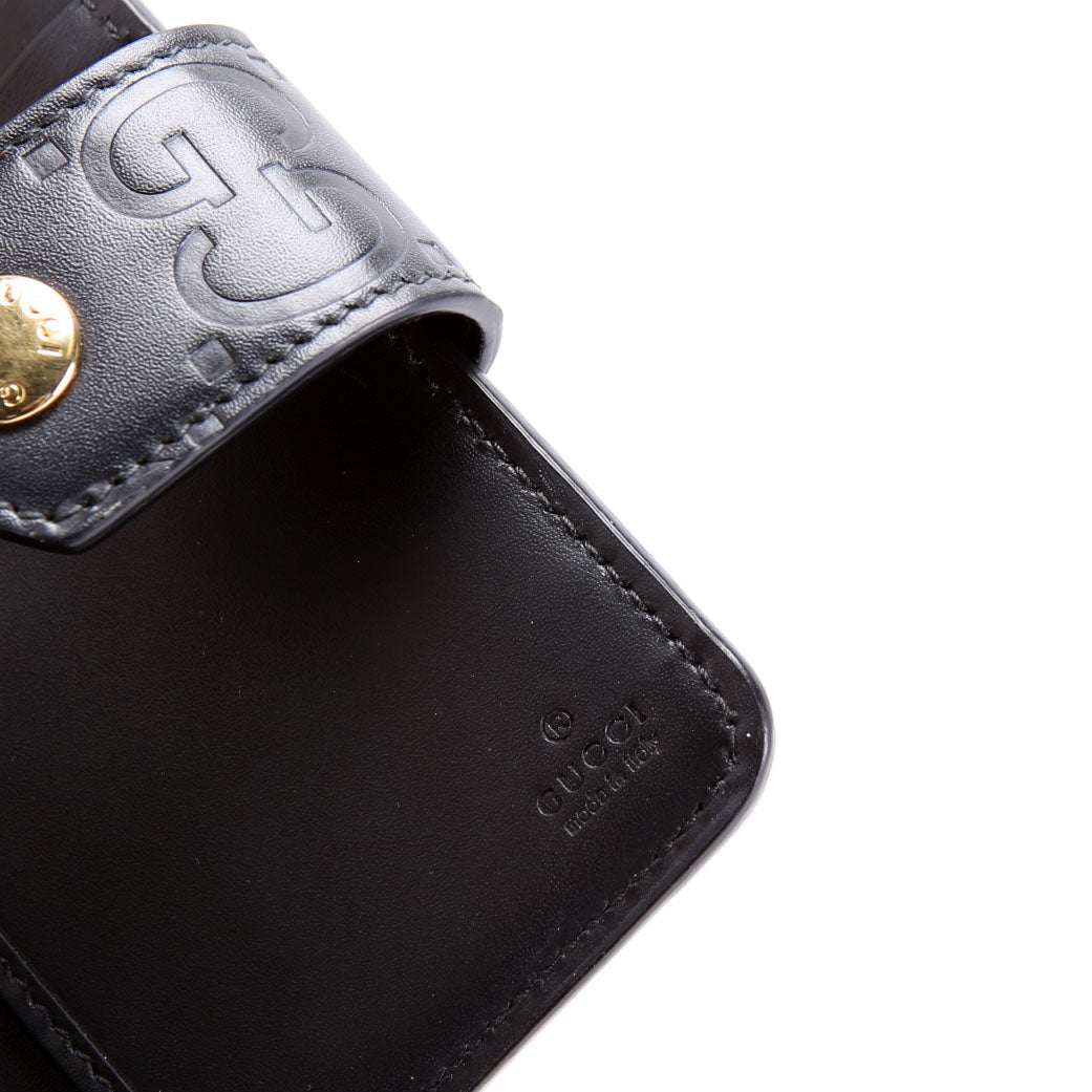 Gucci 790131 Jumbo GG Leather Medium Bifold Wallet Black