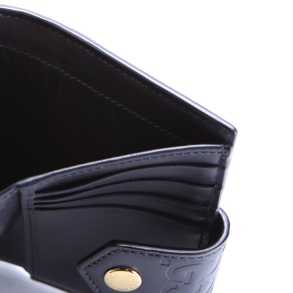 Gucci 790131 Jumbo GG Leather Medium Bifold Wallet Black