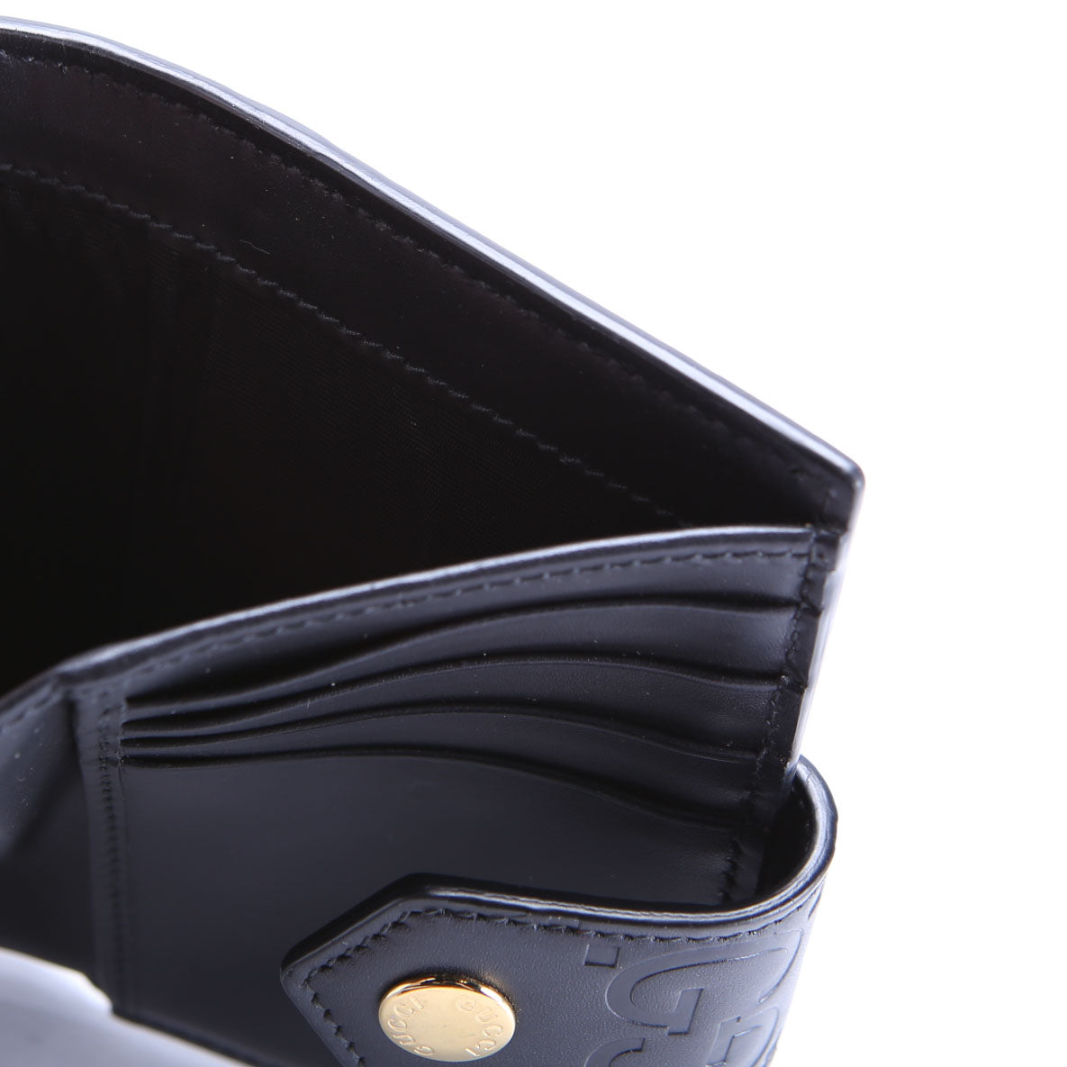 Gucci 790131 Jumbo GG Leather Medium Bifold Wallet Black