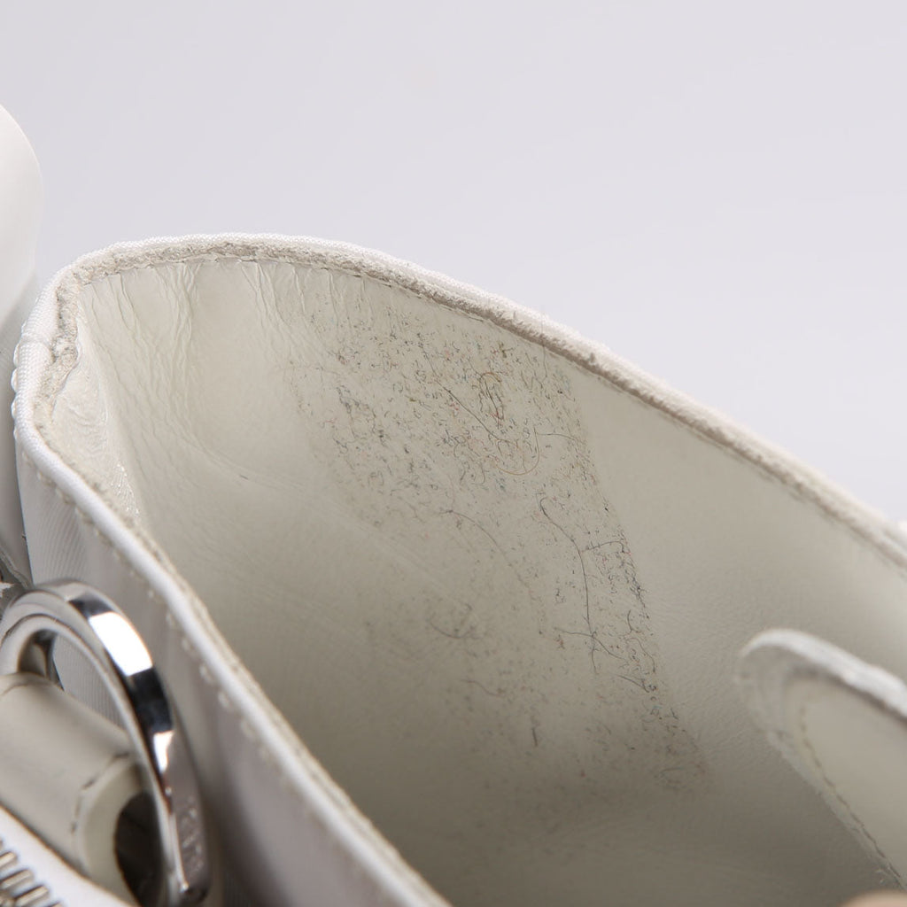 Prada Monolith Leather/Re-Nylon Boots With Pouch Size 39 White