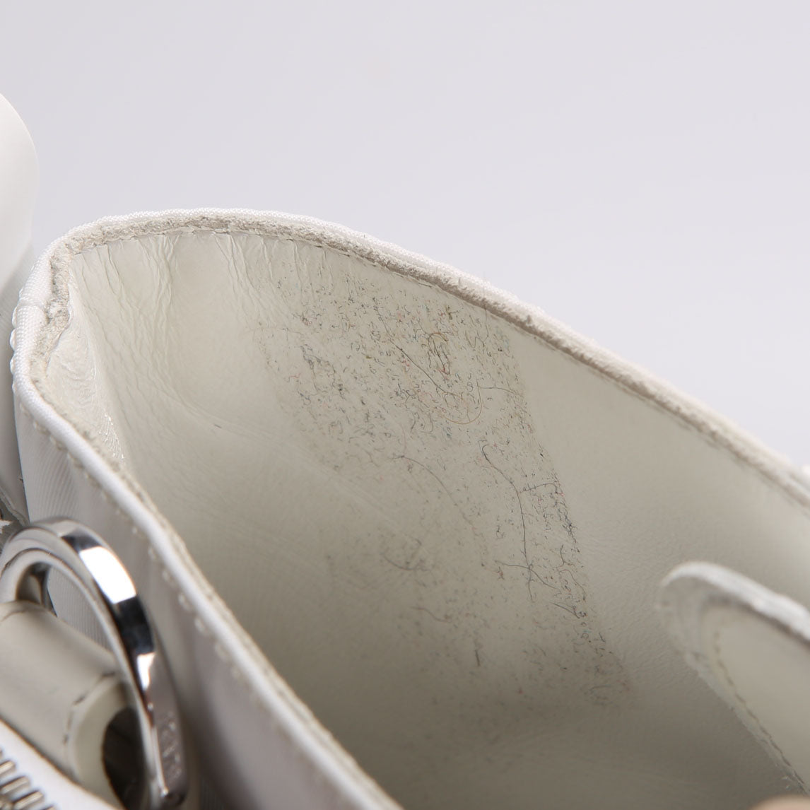Prada Monolith Leather/Re-Nylon Boots With Pouch Size 39 White
