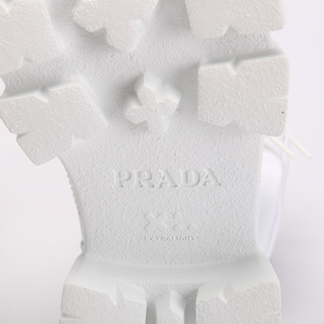 Prada Monolith Leather/Re-Nylon Boots With Pouch Size 39 White