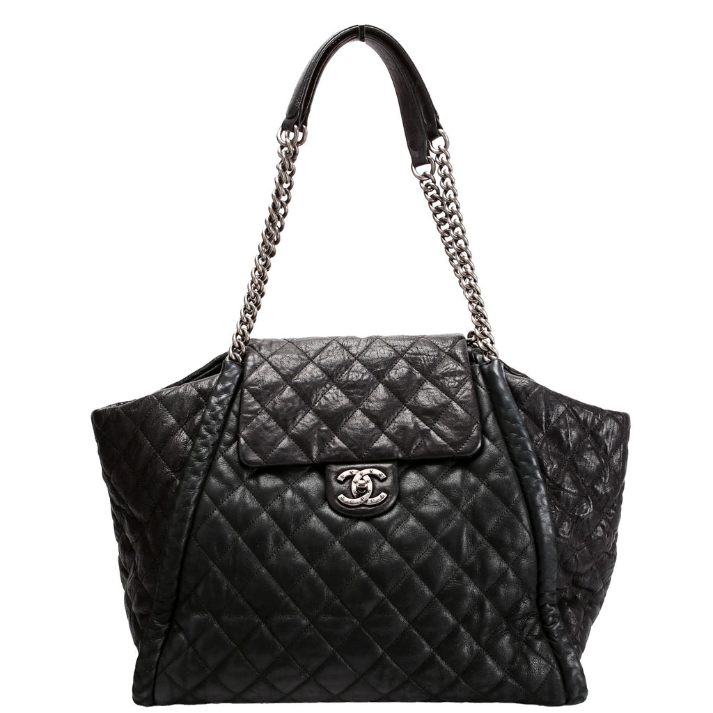 Studded CC Quilted Calfskin Flap Tote 19M