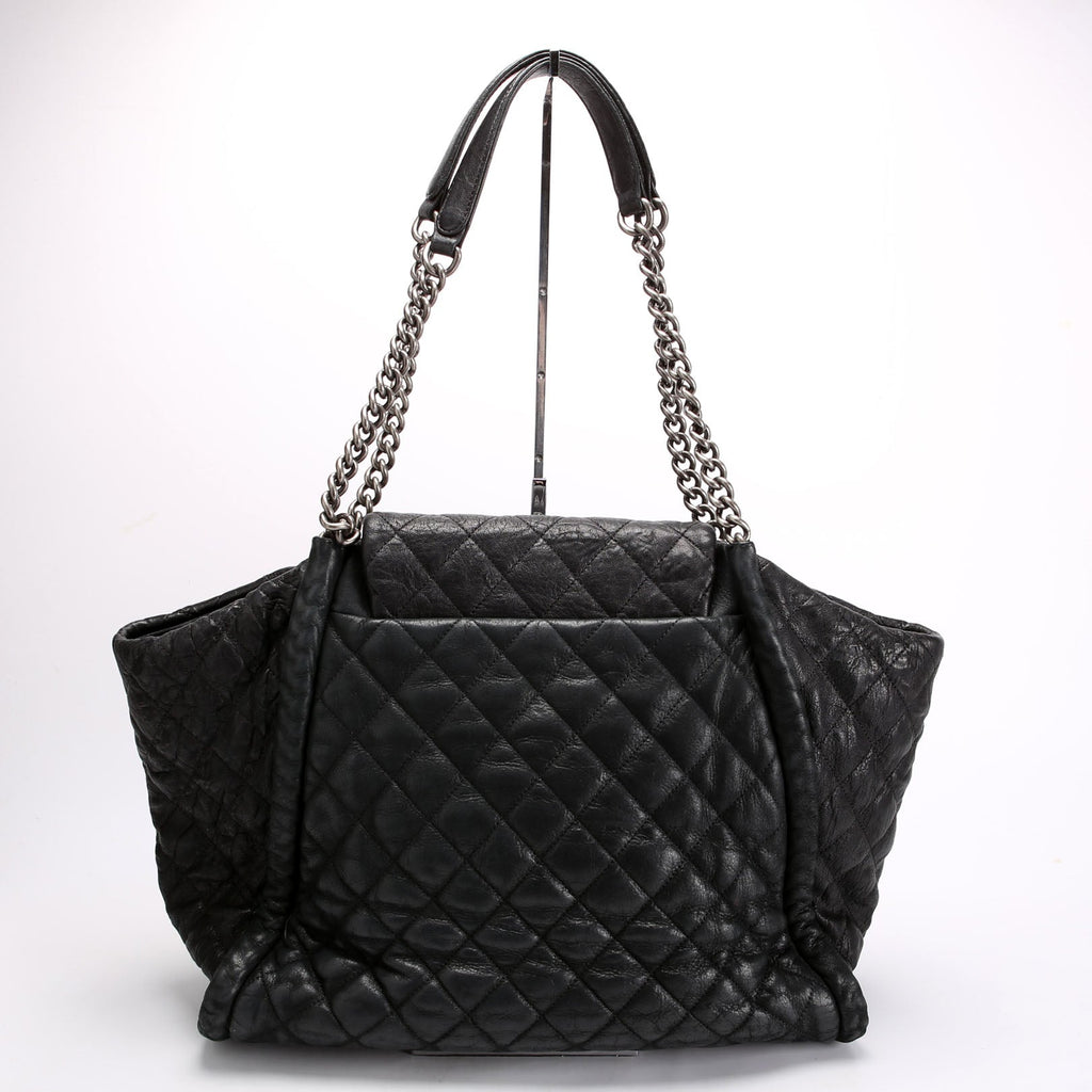 Studded CC Quilted Calfskin Flap Tote 19M