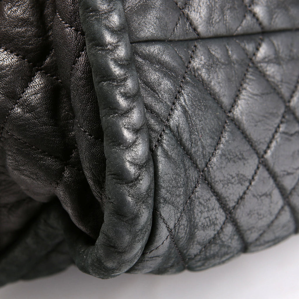 Studded CC Quilted Calfskin Flap Tote 19M