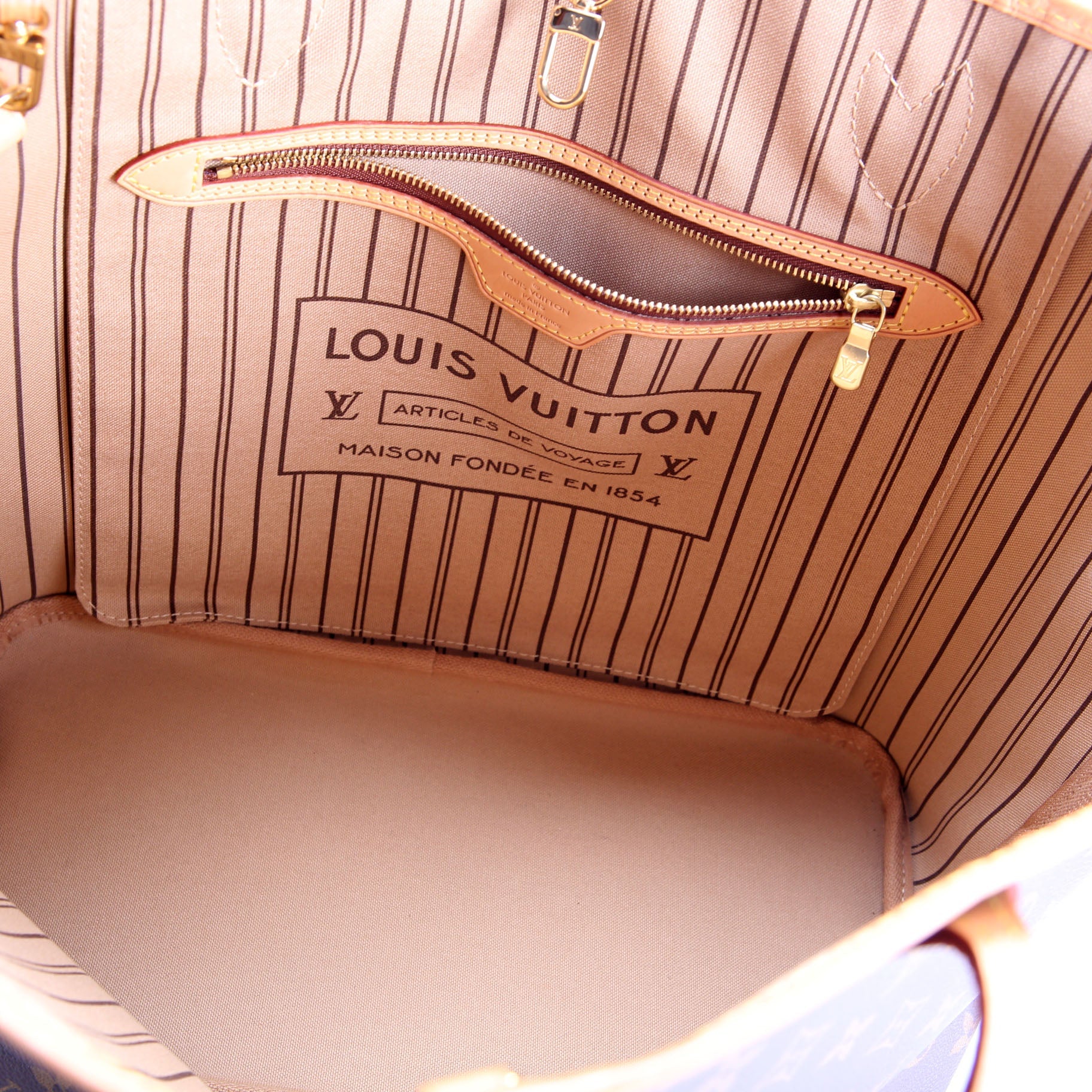 Neverfull With Wallet MM Monogram Beige