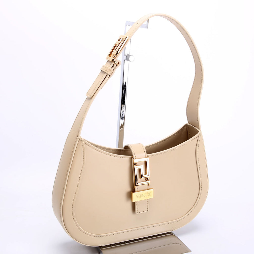 Greca Goddess Small Hobo Beige/Gold