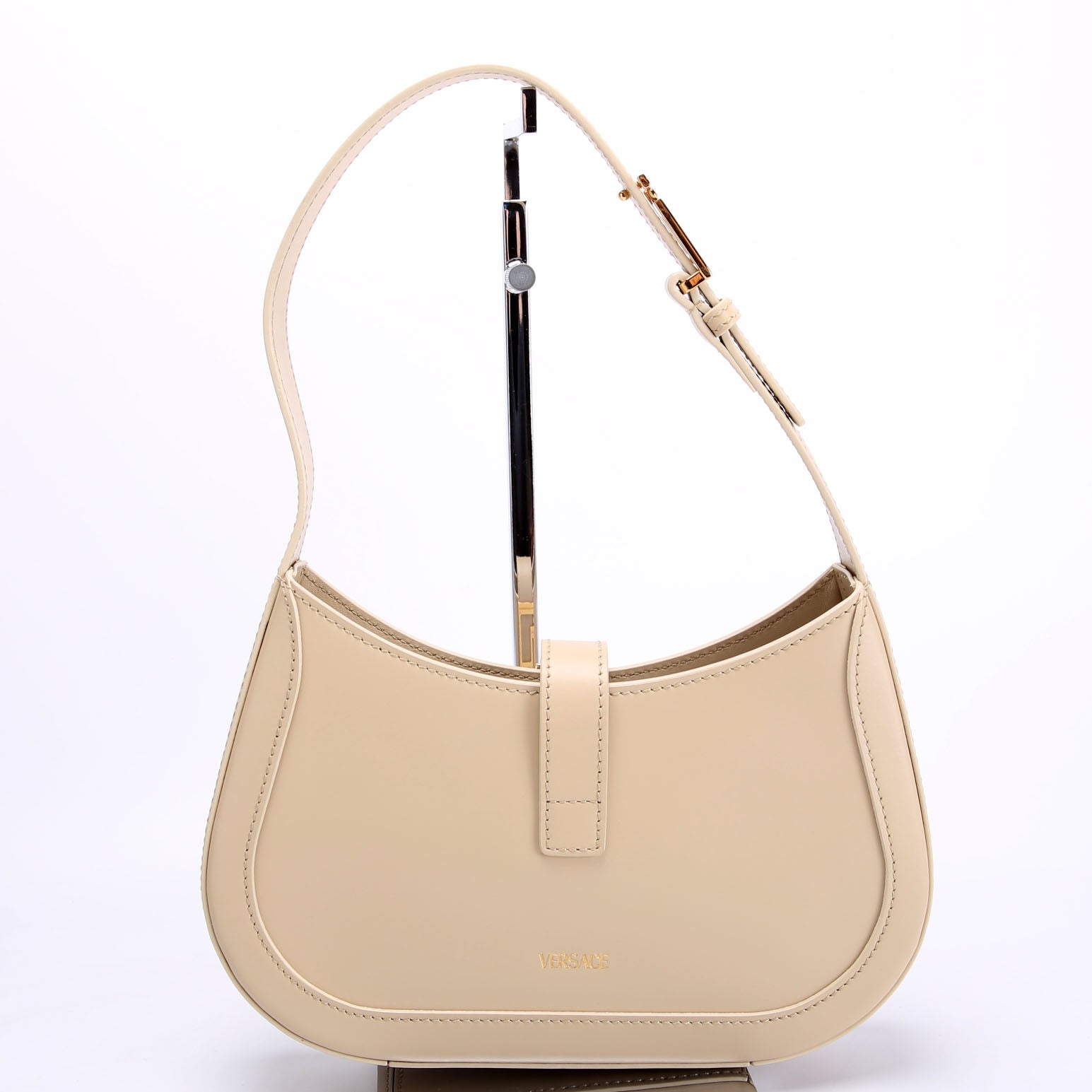 Greca Goddess Small Hobo Beige/Gold