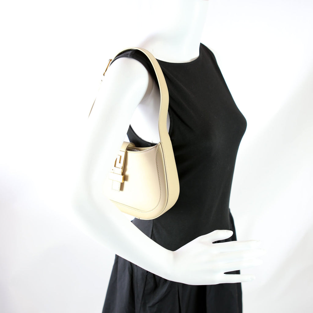 Greca Goddess Small Hobo Beige/Gold