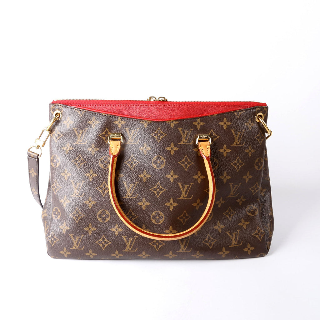 Pallas Tote Monogram Leather Side Red