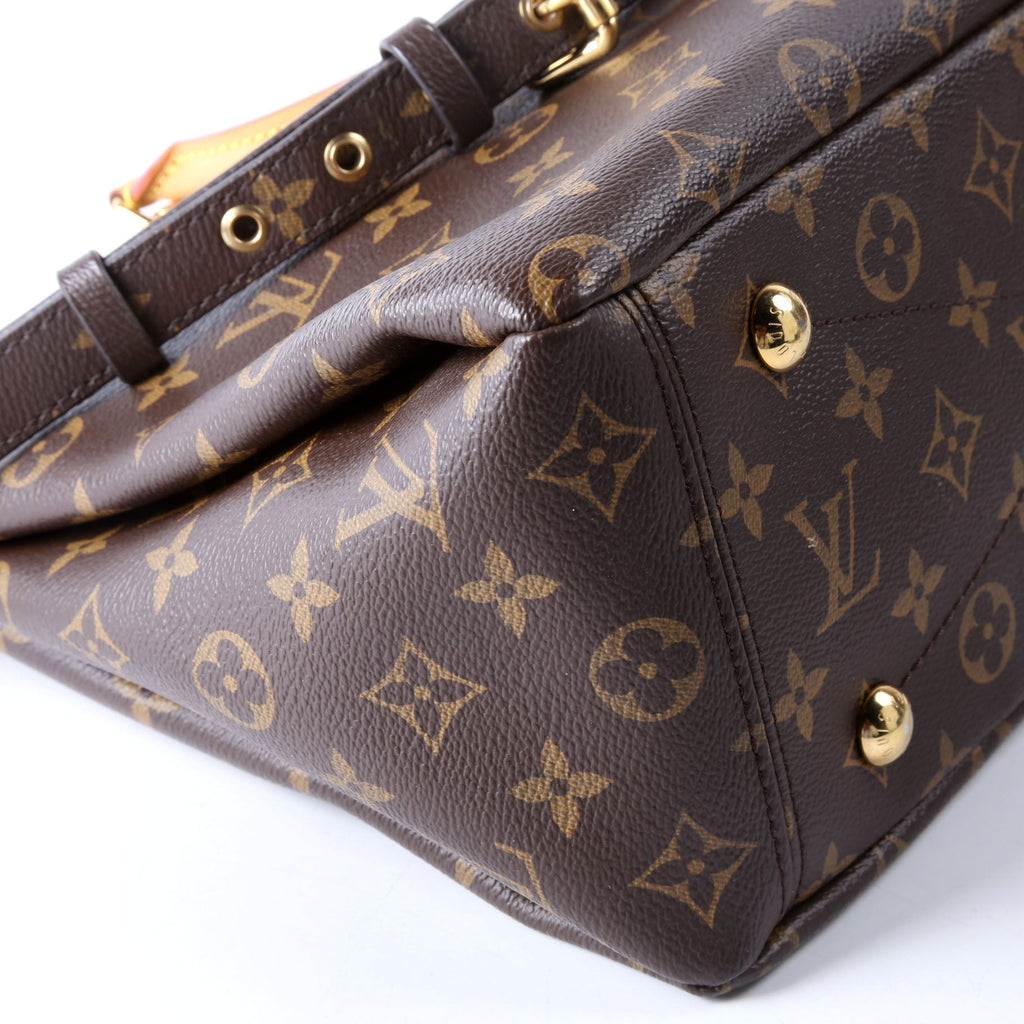 Pallas Tote Monogram Leather Side Red