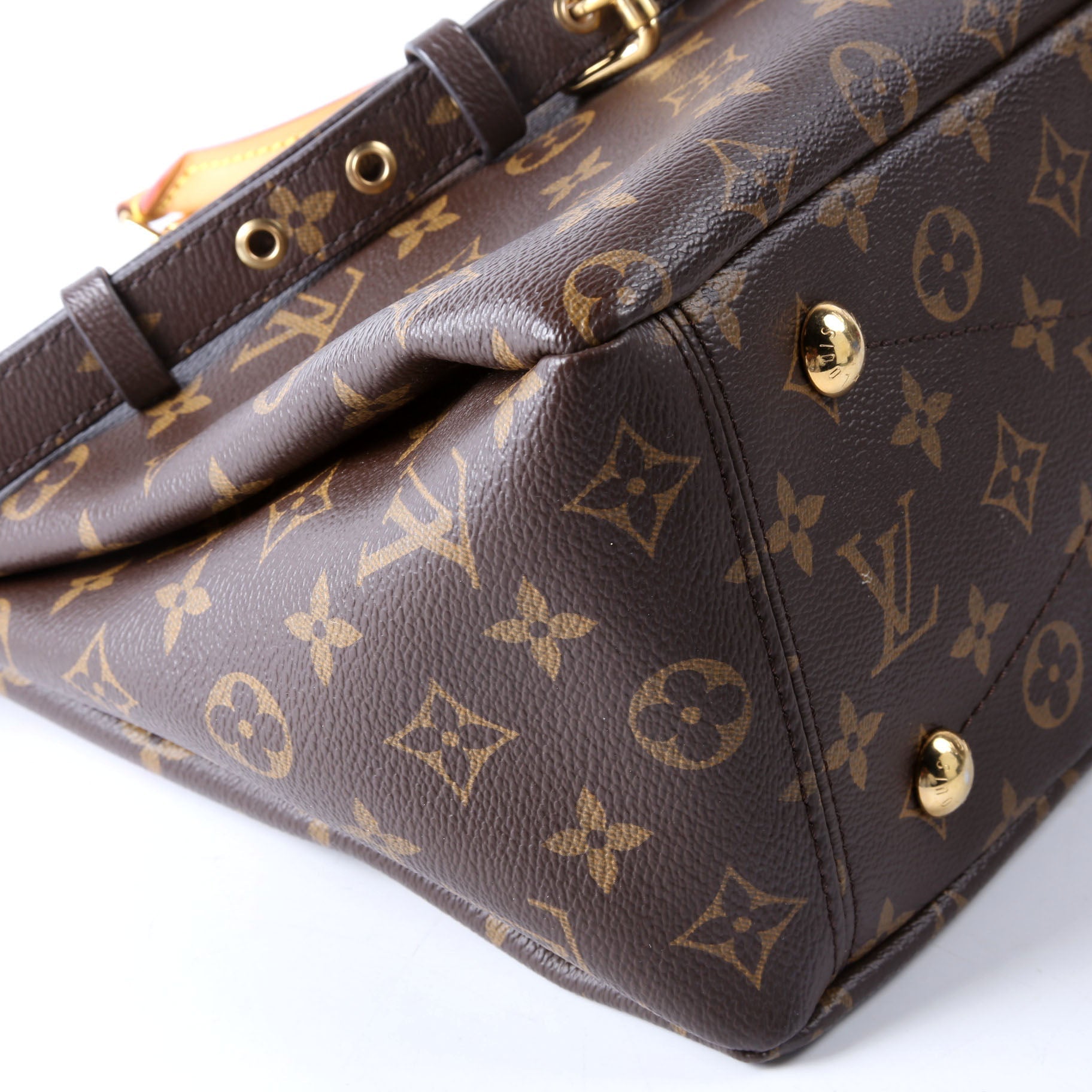 Pallas Tote Monogram Leather Side Red