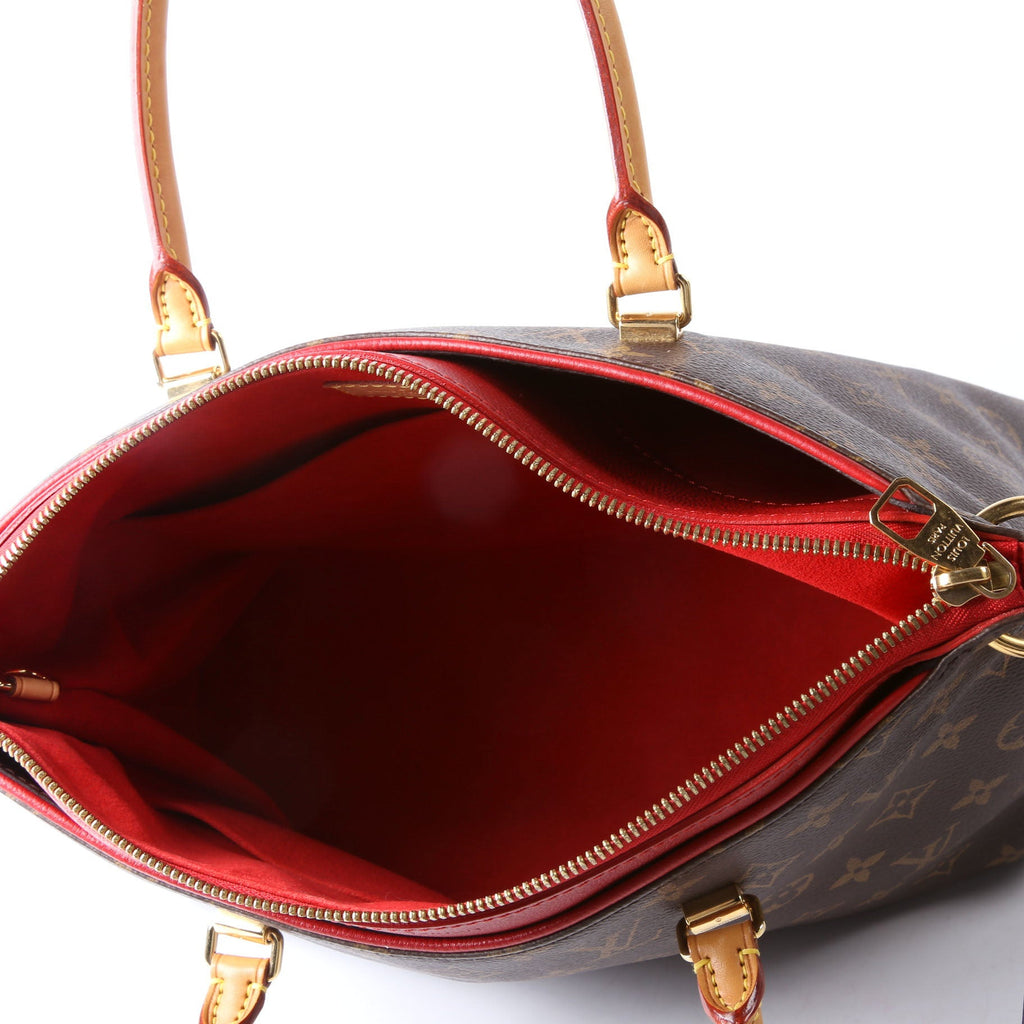 Pallas Tote Monogram Leather Side Red