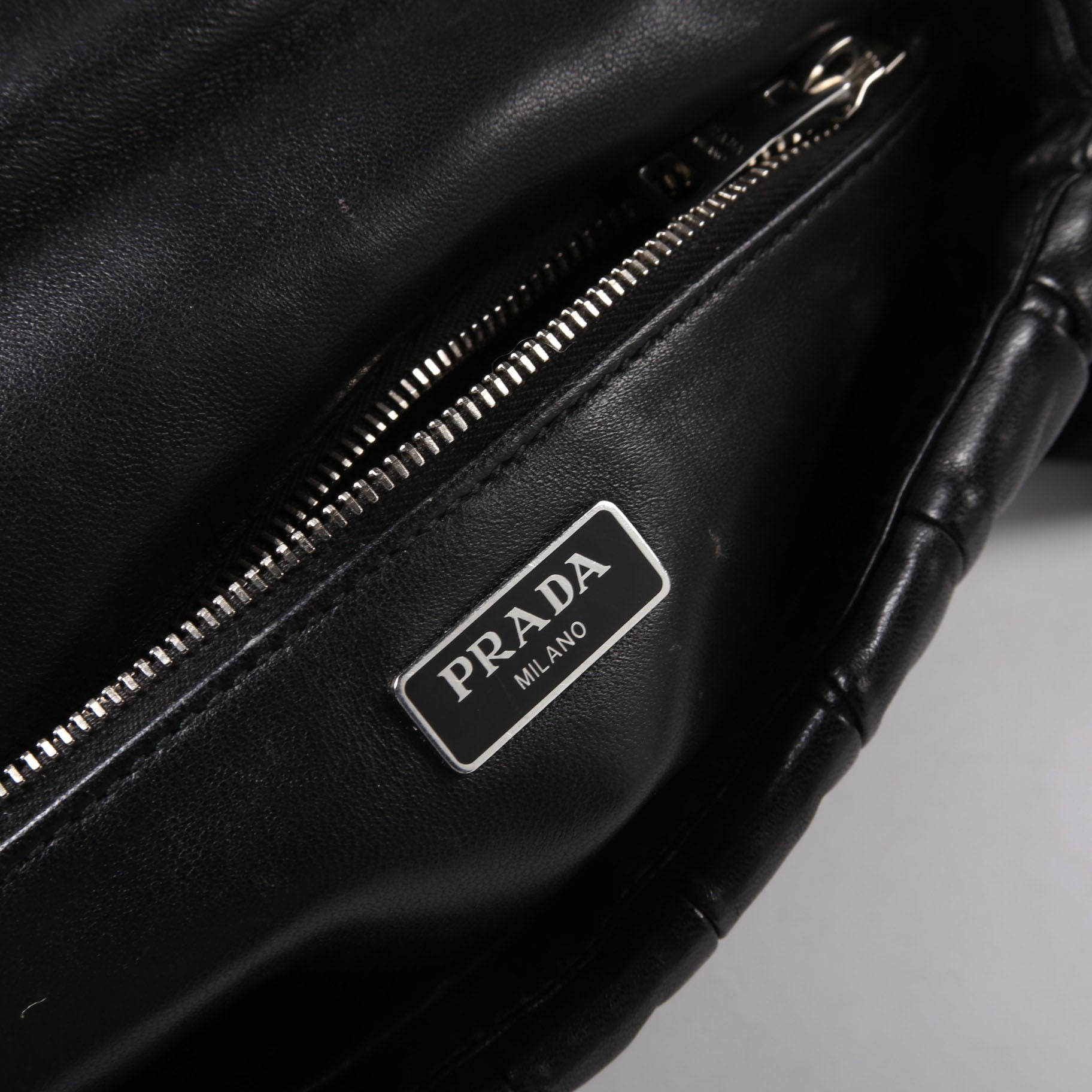 Prada 1BD289 Pattina Gaufre Nappa Shoulder Black