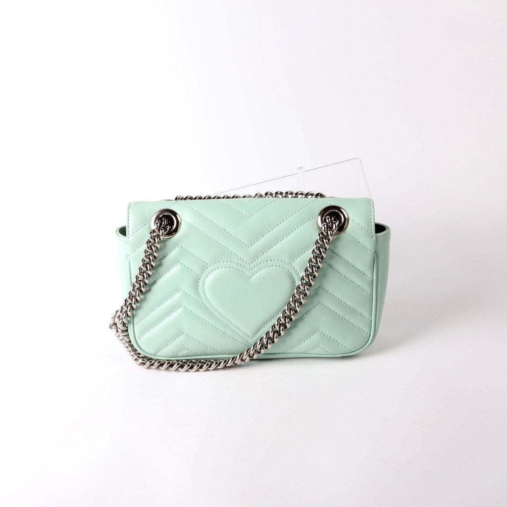 Gucci 446744 Marmont Leather Shoulder Mini Flap Mint