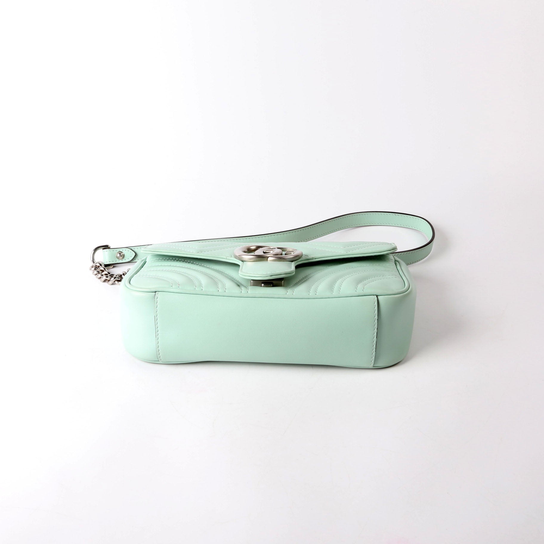 Gucci 446744 Marmont Leather Shoulder Mini Flap Mint