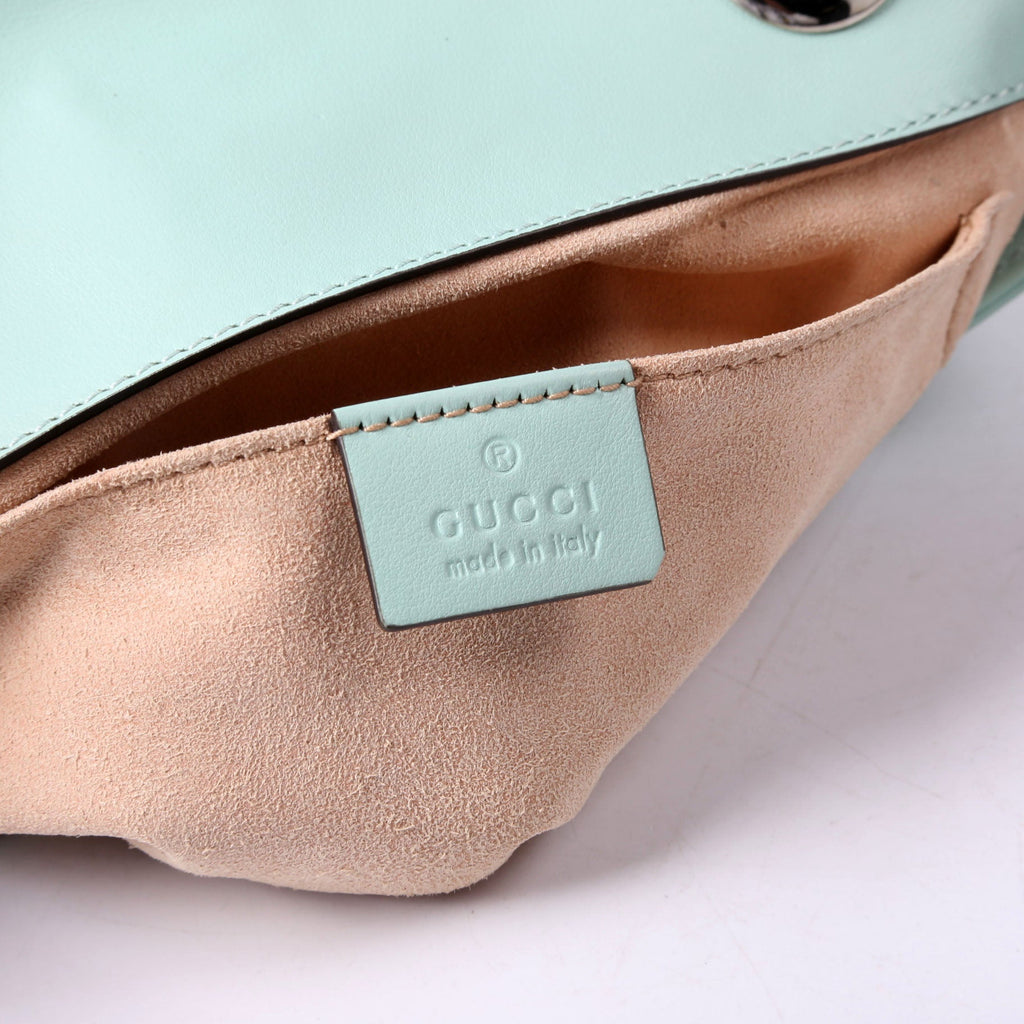 Gucci 446744 Marmont Leather Shoulder Mini Flap Mint