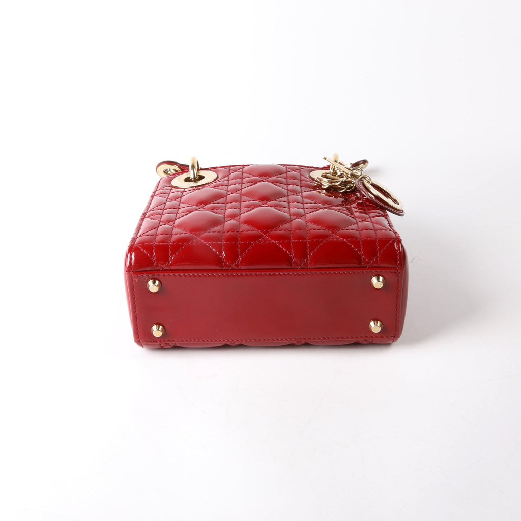 Lady Dior Mini Patent Red