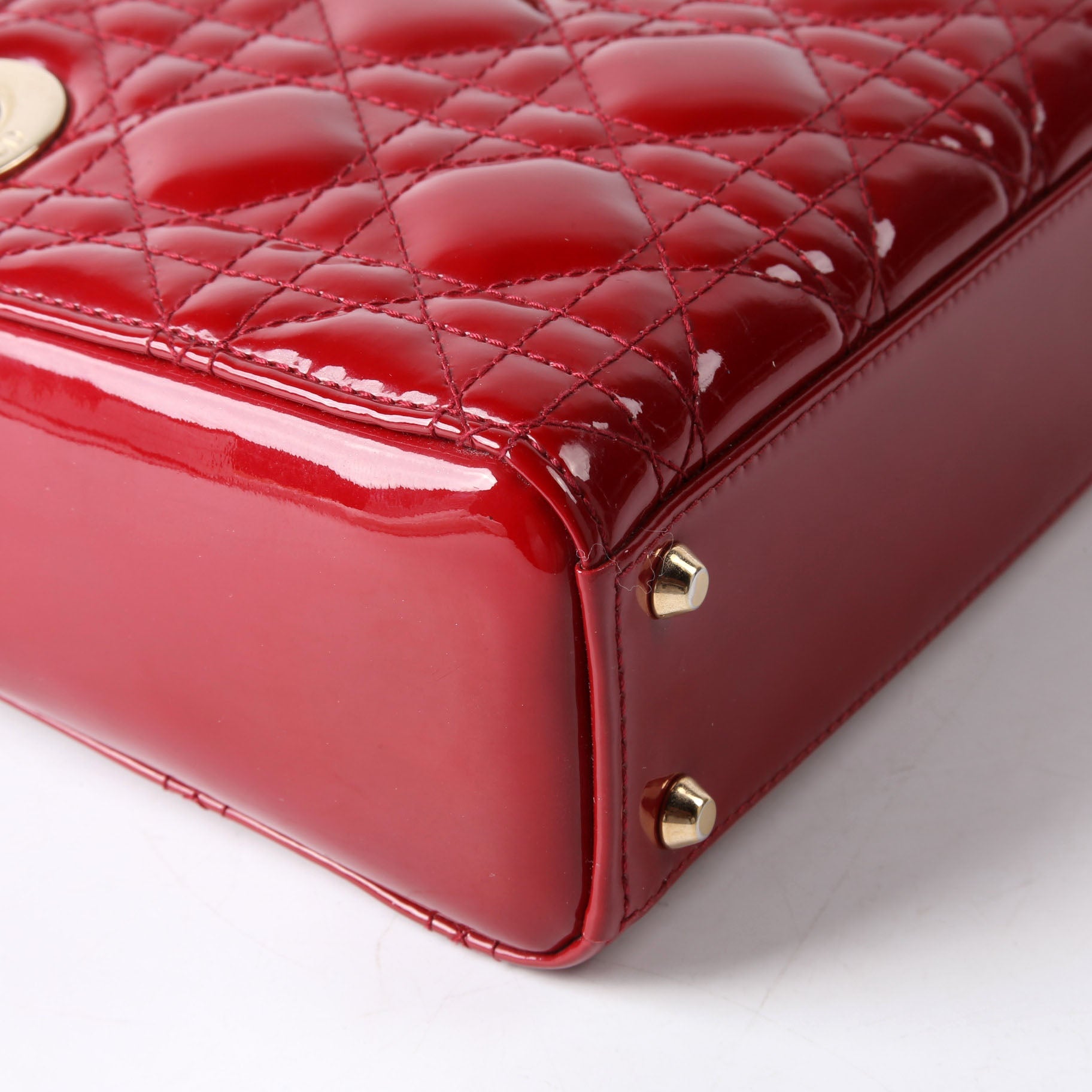 Lady Dior Mini Patent Red