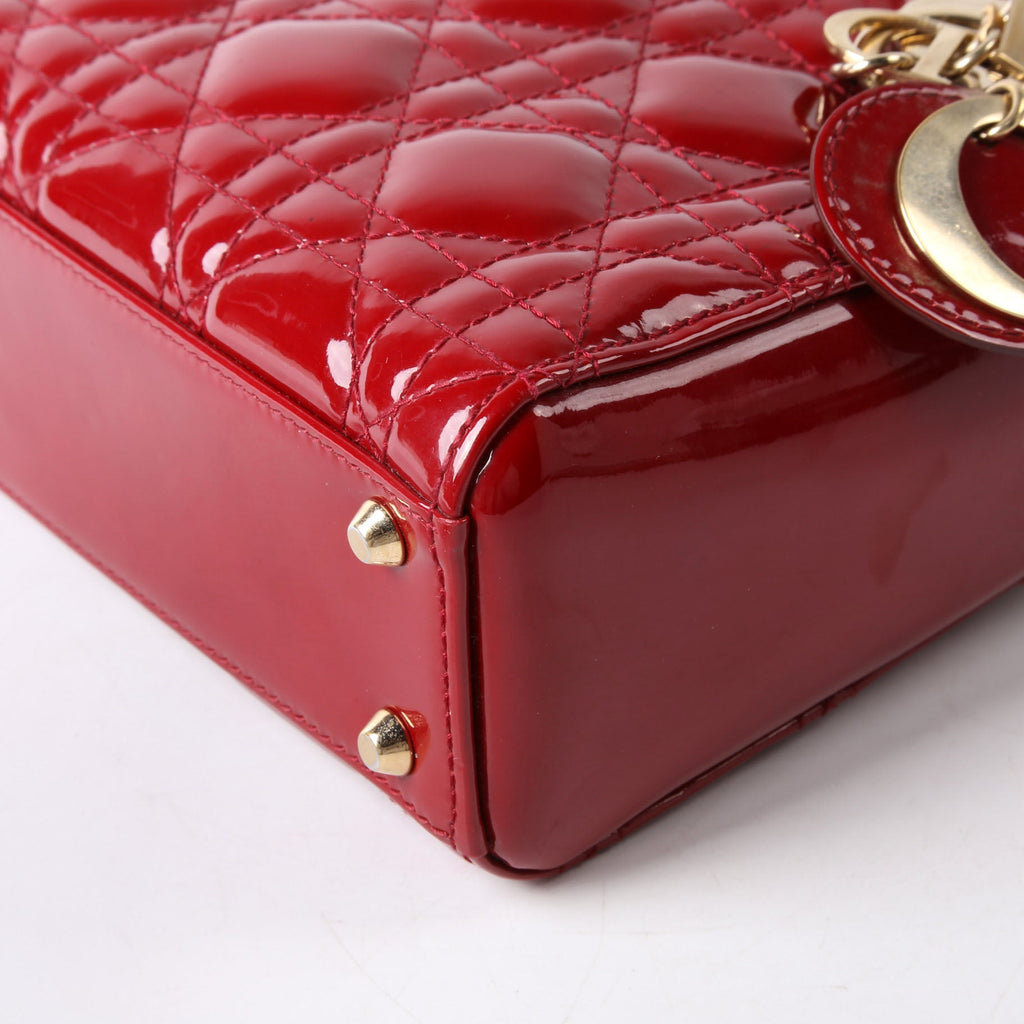 Lady Dior Mini Patent Red