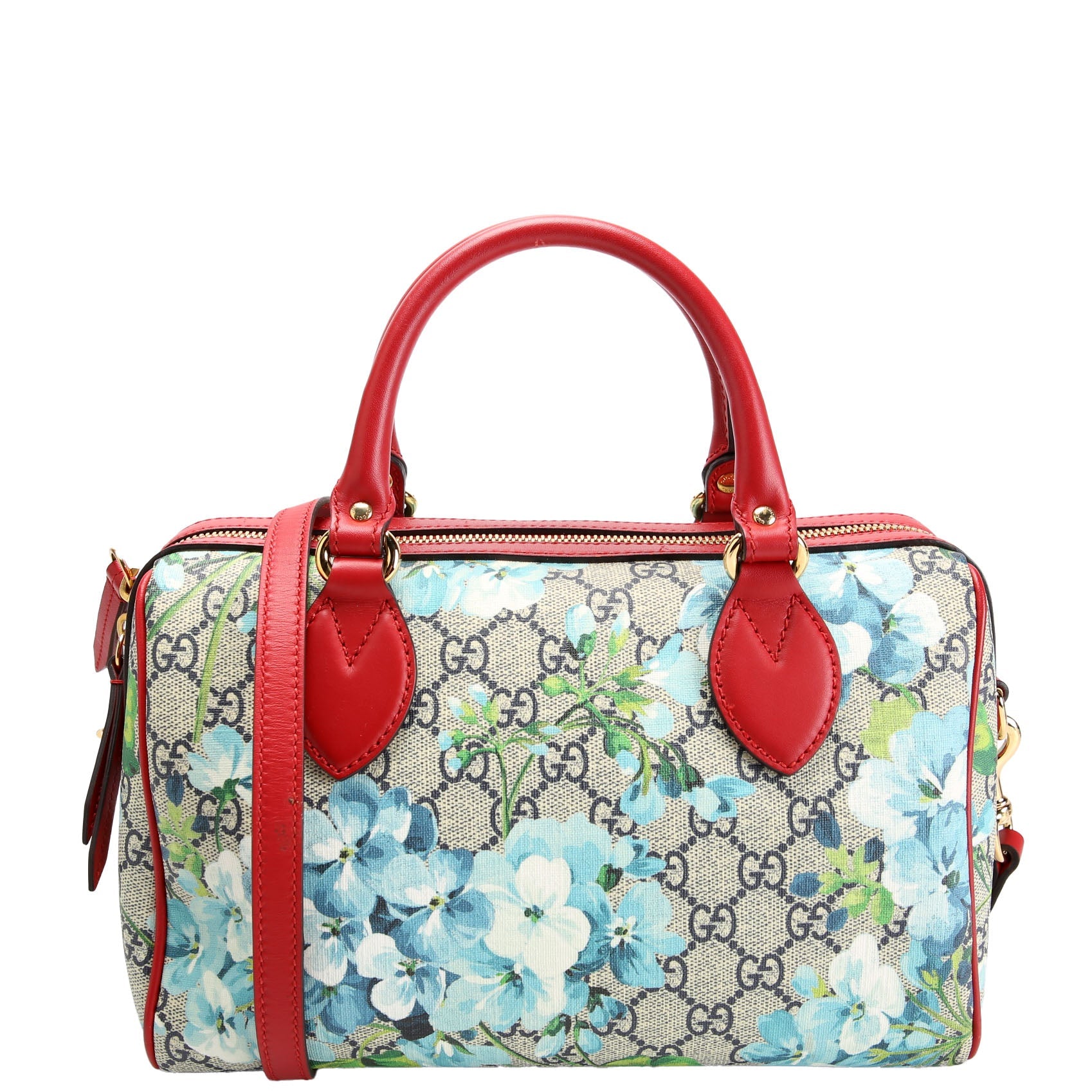 409529 GG Supreme Blooms Boston Bag Small Red/Blue