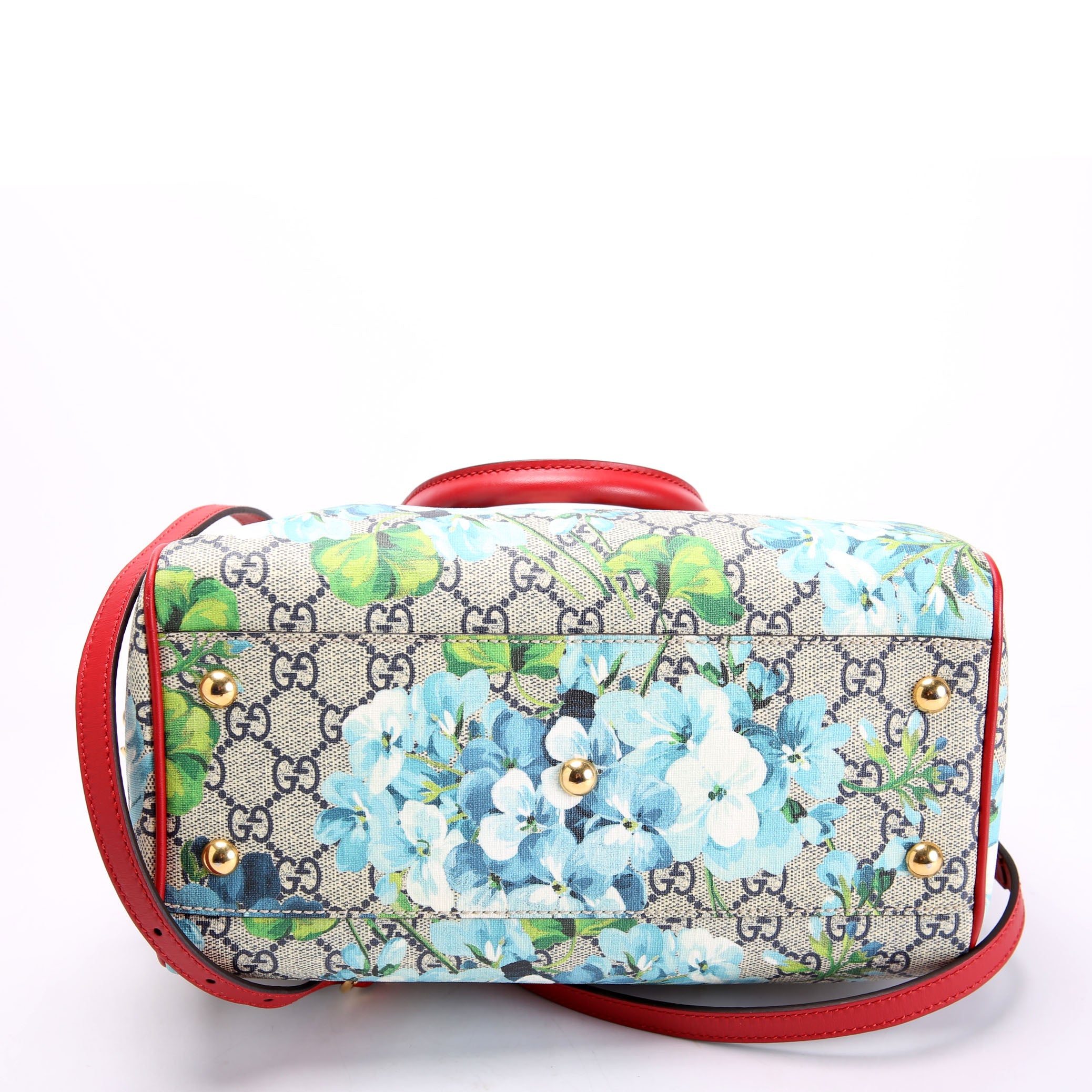 409529 GG Supreme Blooms Boston Bag Small Red/Blue