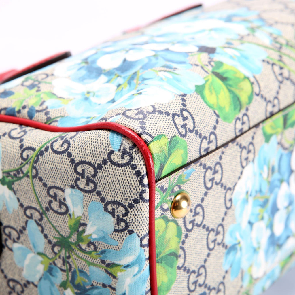 409529 GG Supreme Blooms Boston Bag Small Red/Blue