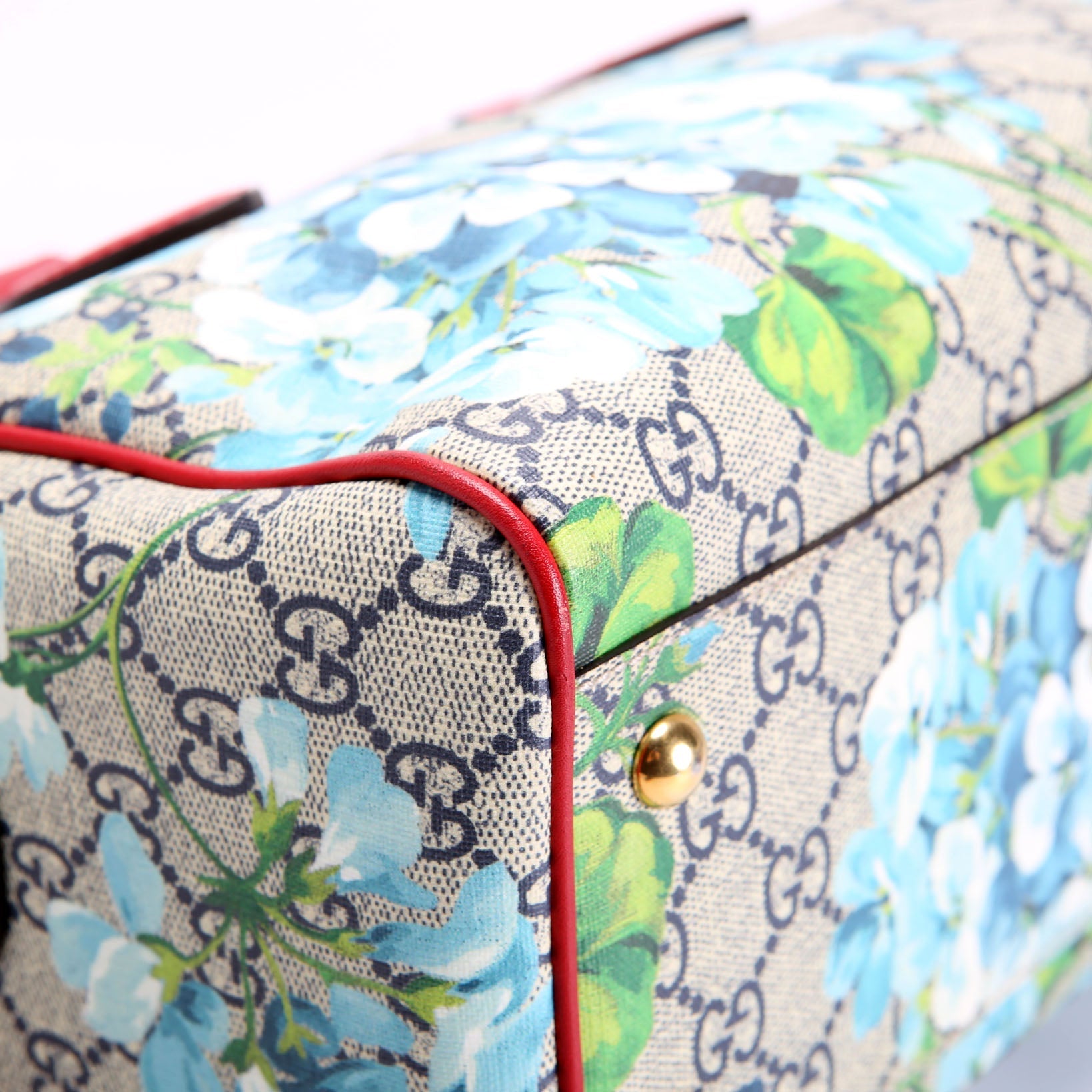 409529 GG Supreme Blooms Boston Bag Small Red/Blue