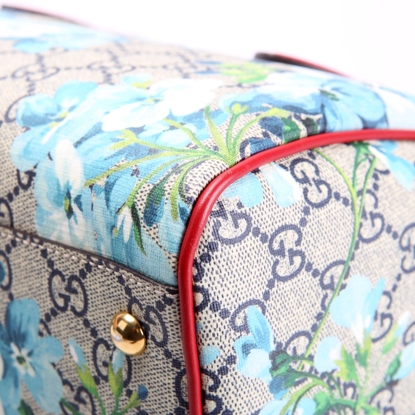 409529 GG Supreme Blooms Boston Bag Small Red/Blue