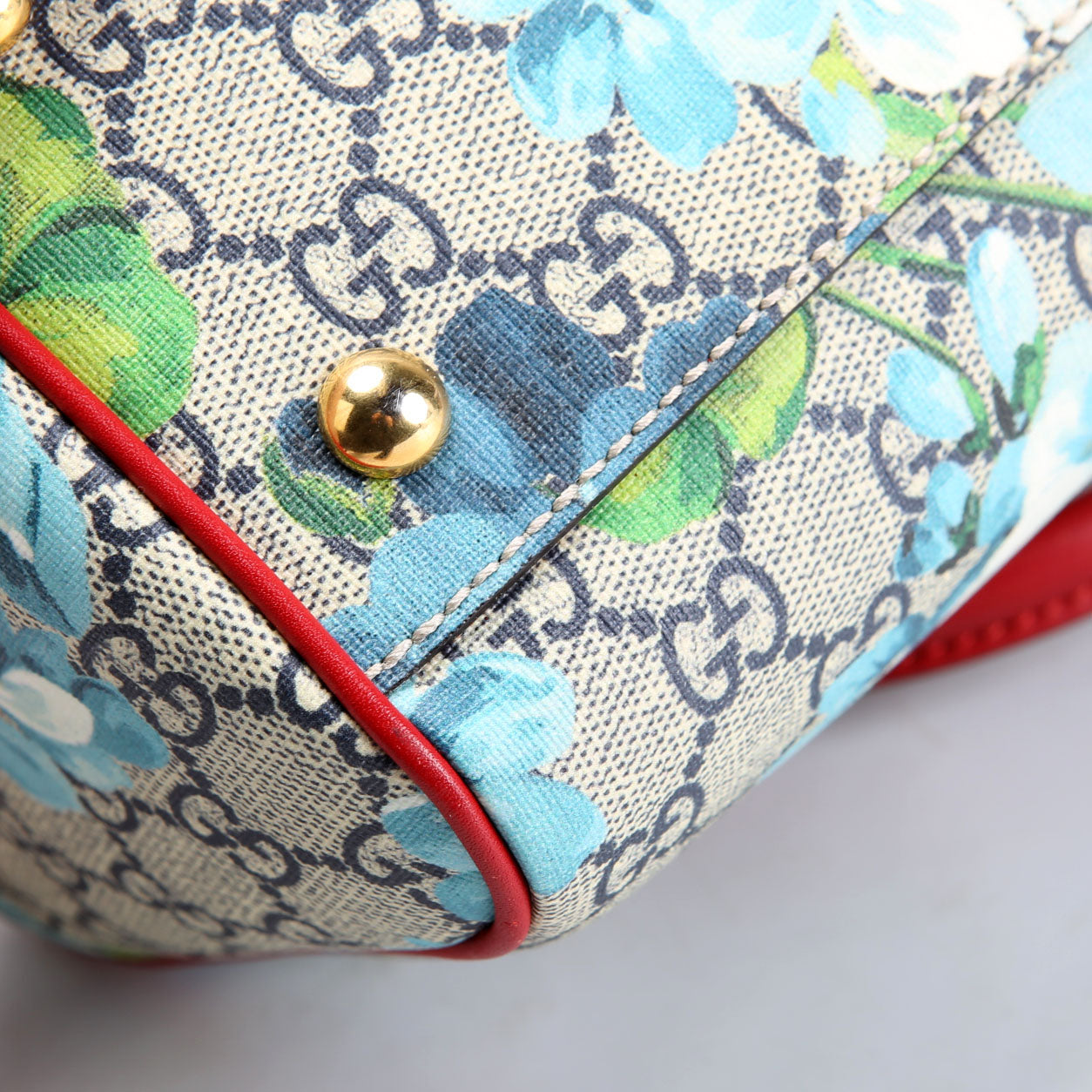 409529 GG Supreme Blooms Boston Bag Small Red/Blue